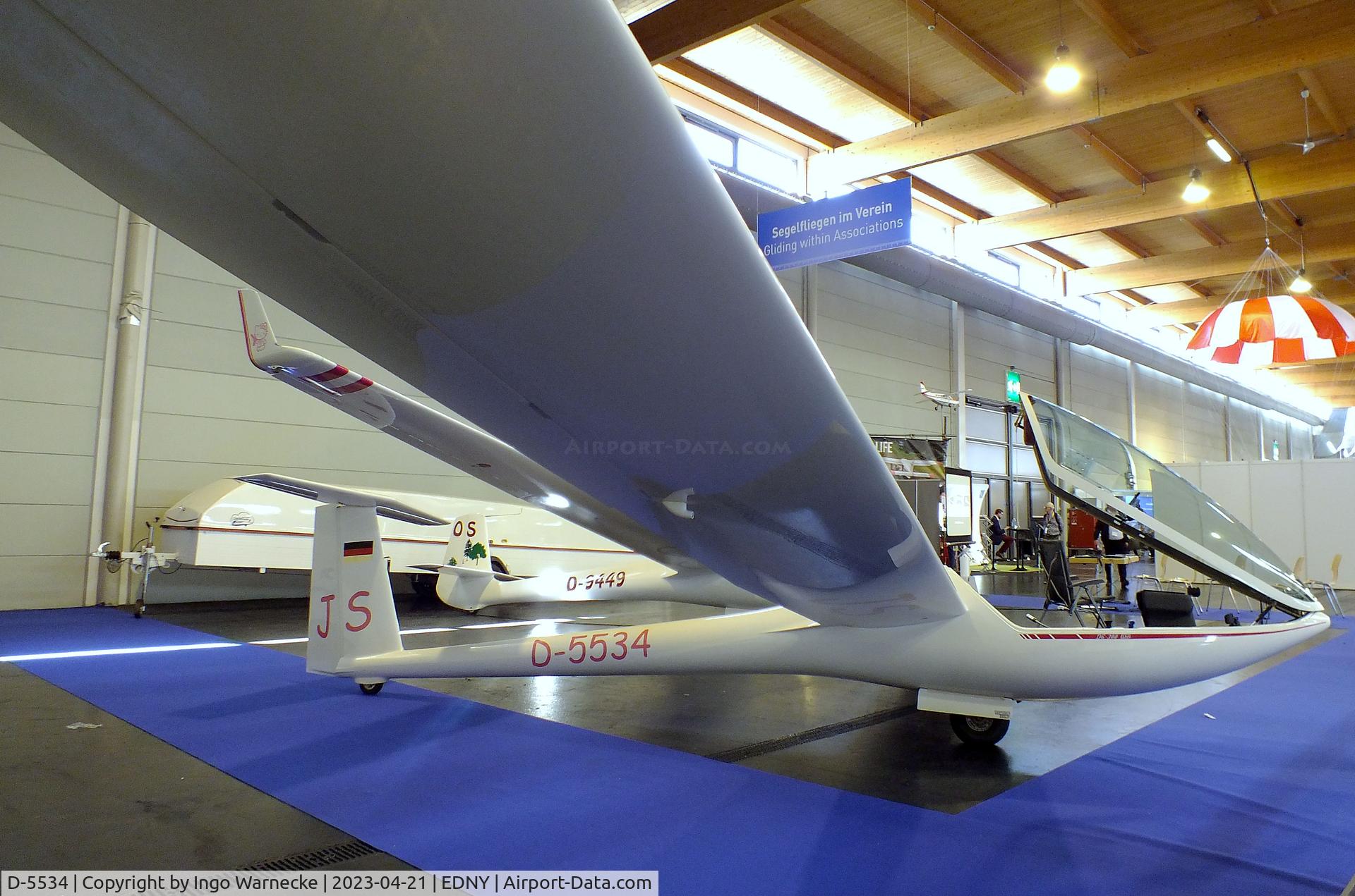 D-5534, 1986 Glaser-Dirks DG-300 Elan C/N 3E072, Glaser-Dirks DG-300 Elan at the AERO 2023, Friedrichshafen