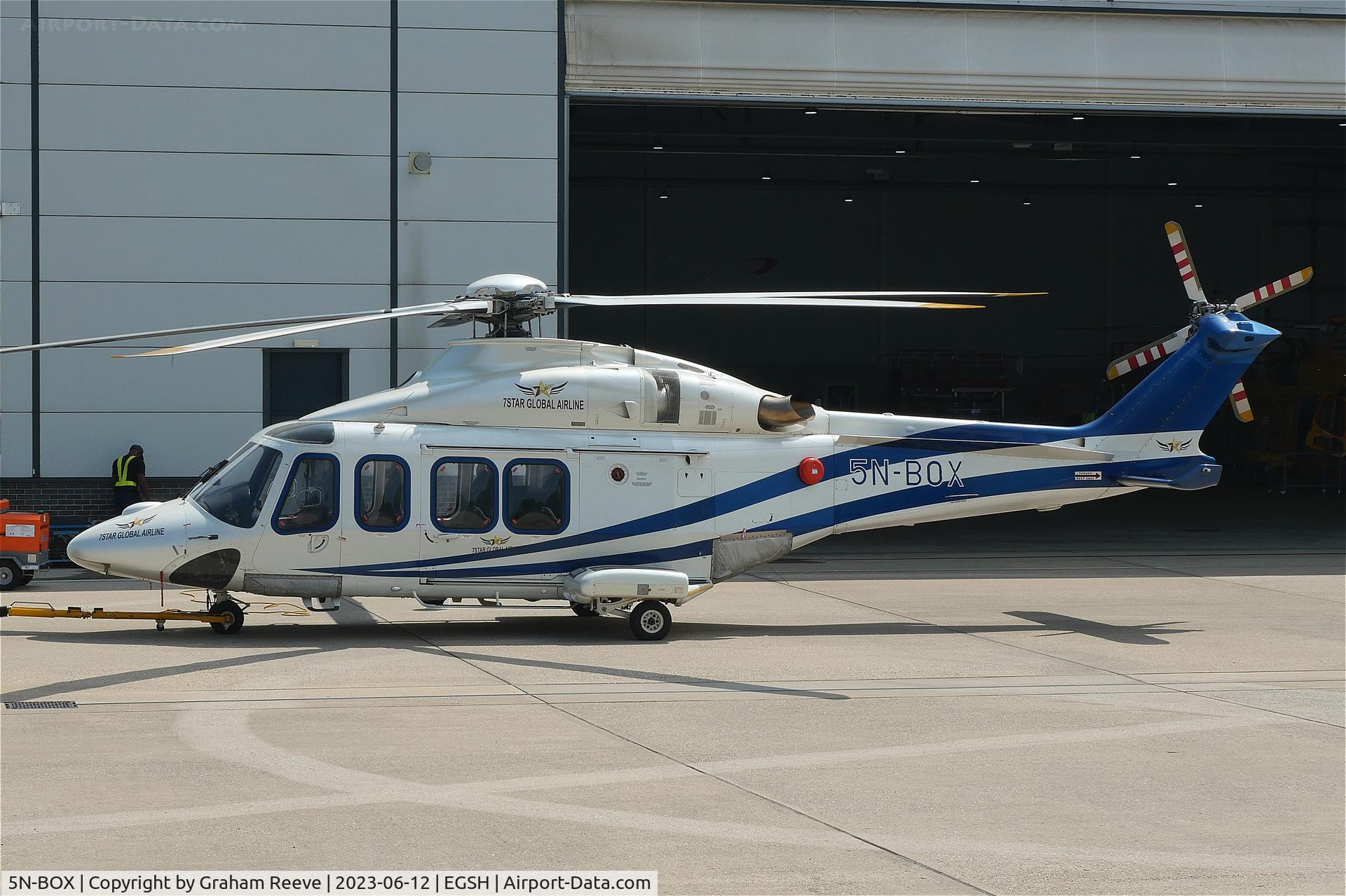 5N-BOX, 2012 AgustaWestland AW-139 C/N 31386, Parked at Norwich.