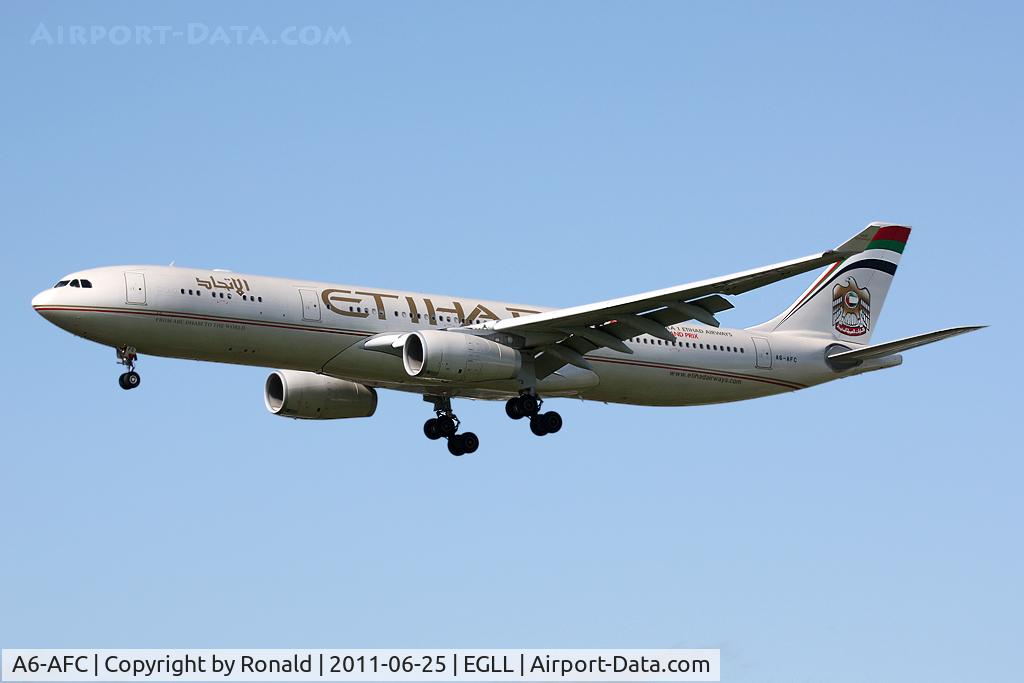 A6-AFC, 2010 Airbus A330-343X C/N 1167, at lhr