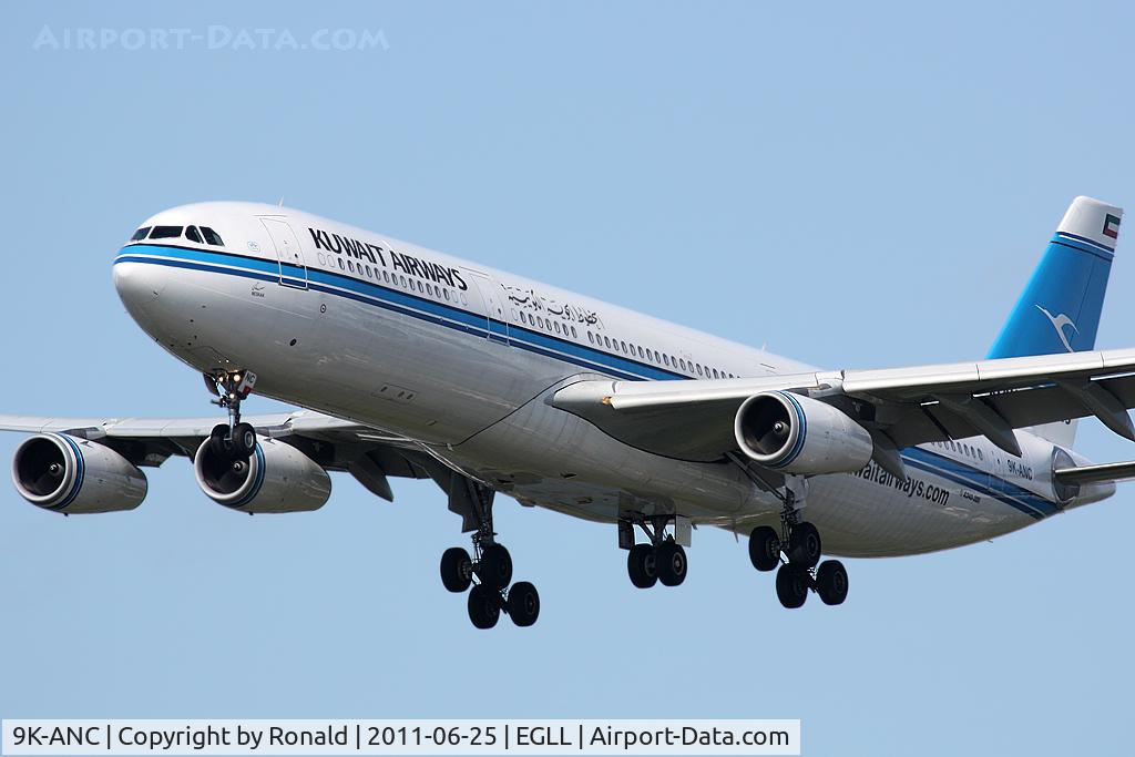 9K-ANC, 1995 Airbus A340-313 C/N 101, at lhr