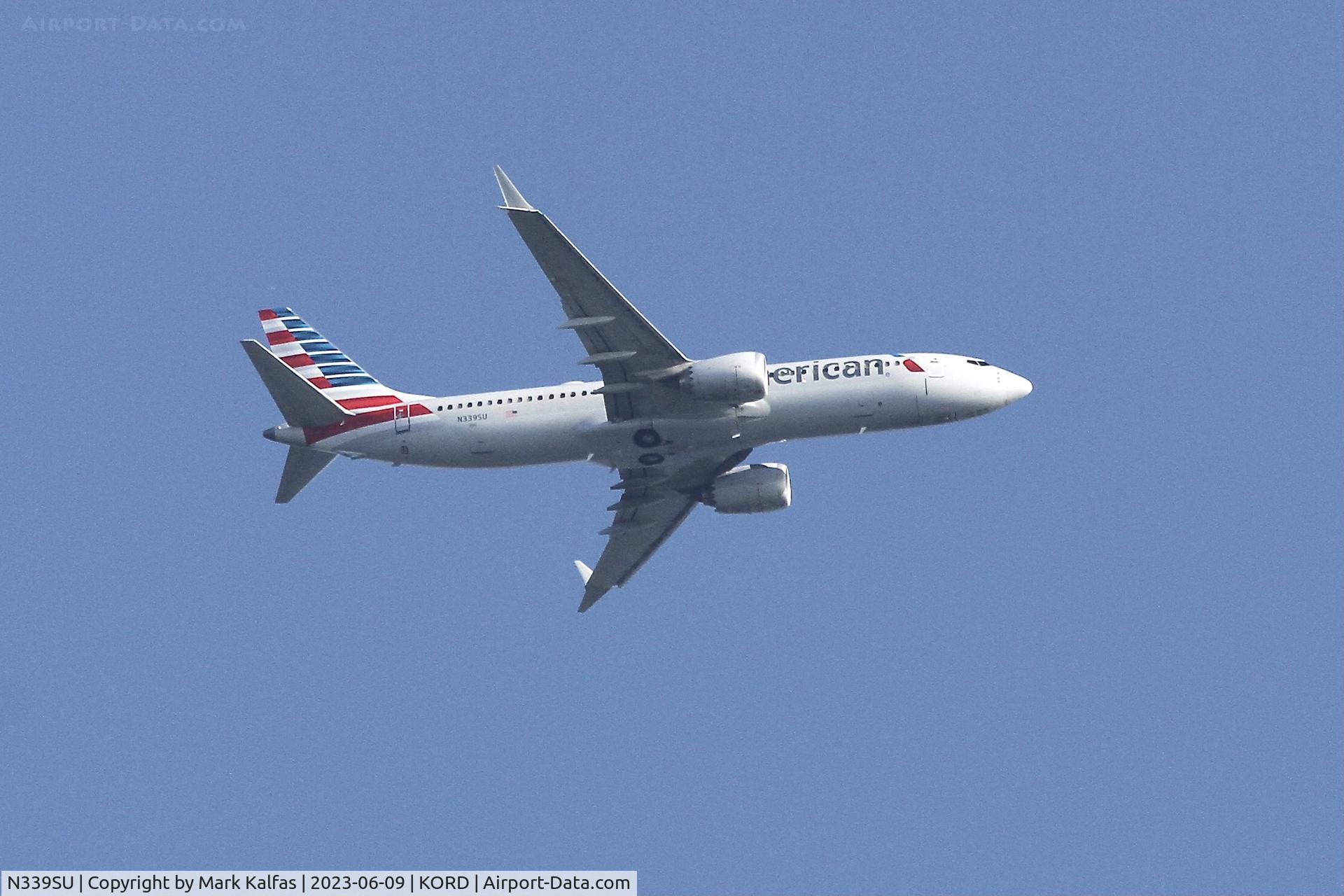 N339SU, 2020 Boeing 737-8 MAX C/N 44485, American Airlines B38M N339SU operating as AA608 from MIA-ORD