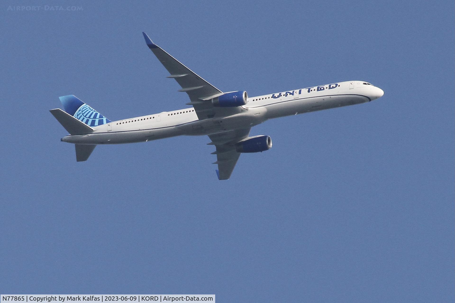 N77865, 2002 Boeing 757-33N C/N 32589, United Airlines B753 N77865 operating as UA1828 from MCO to ORD