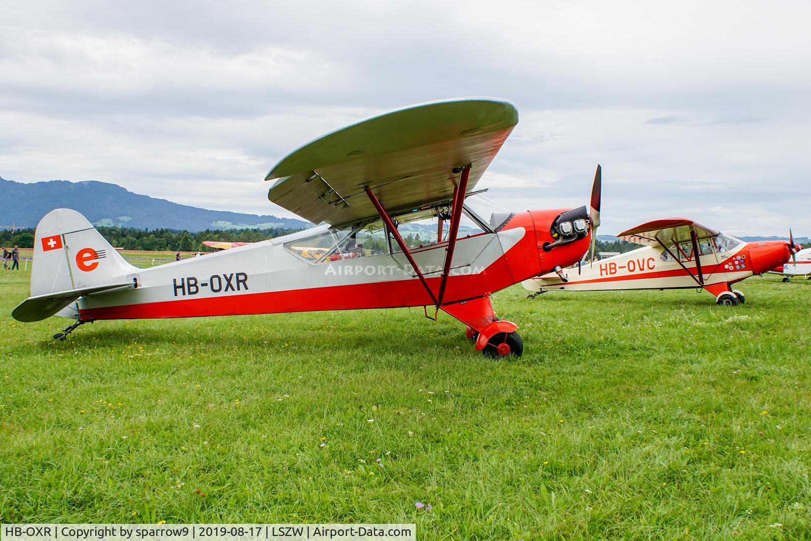 HB-OXR, 1944 Piper L-4J Grasshopper (J3C-65D) C/N 12611, Piper-meeting Thun. HB-registered since 1964-06-19