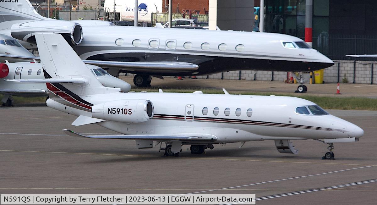 N591QS, 2018 Cessna 680A Citation Latitude C/N 680A0144, At Luton Airport