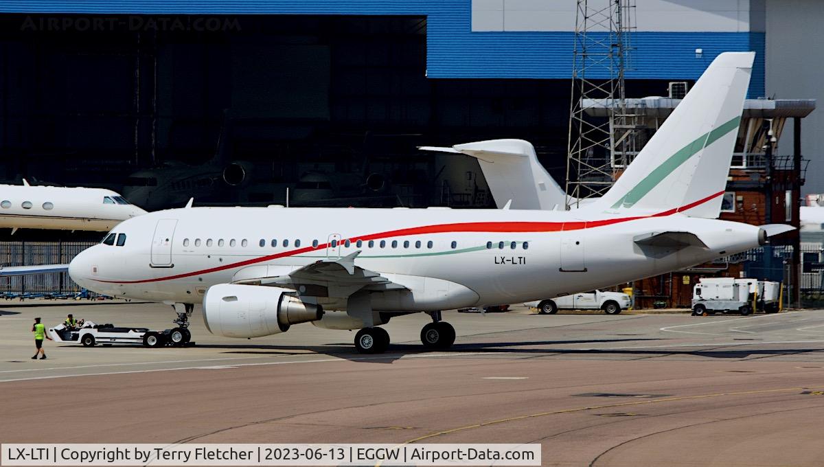 LX-LTI, 2010 Airbus A318-112CJ Elite C/N 4169, At Luton Airport