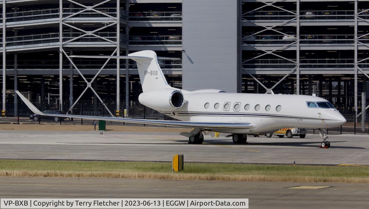 VP-BXB, 2018 Gulfstream G-VI (G650ER) C/N 6296, At Luton Airport