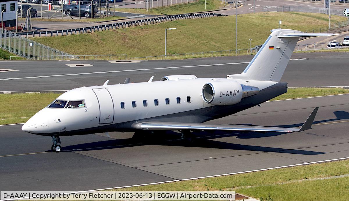 D-AAAY, 2004 Bombardier Challenger 604 (CL-600-2B16) C/N 5602, At Luton Airport