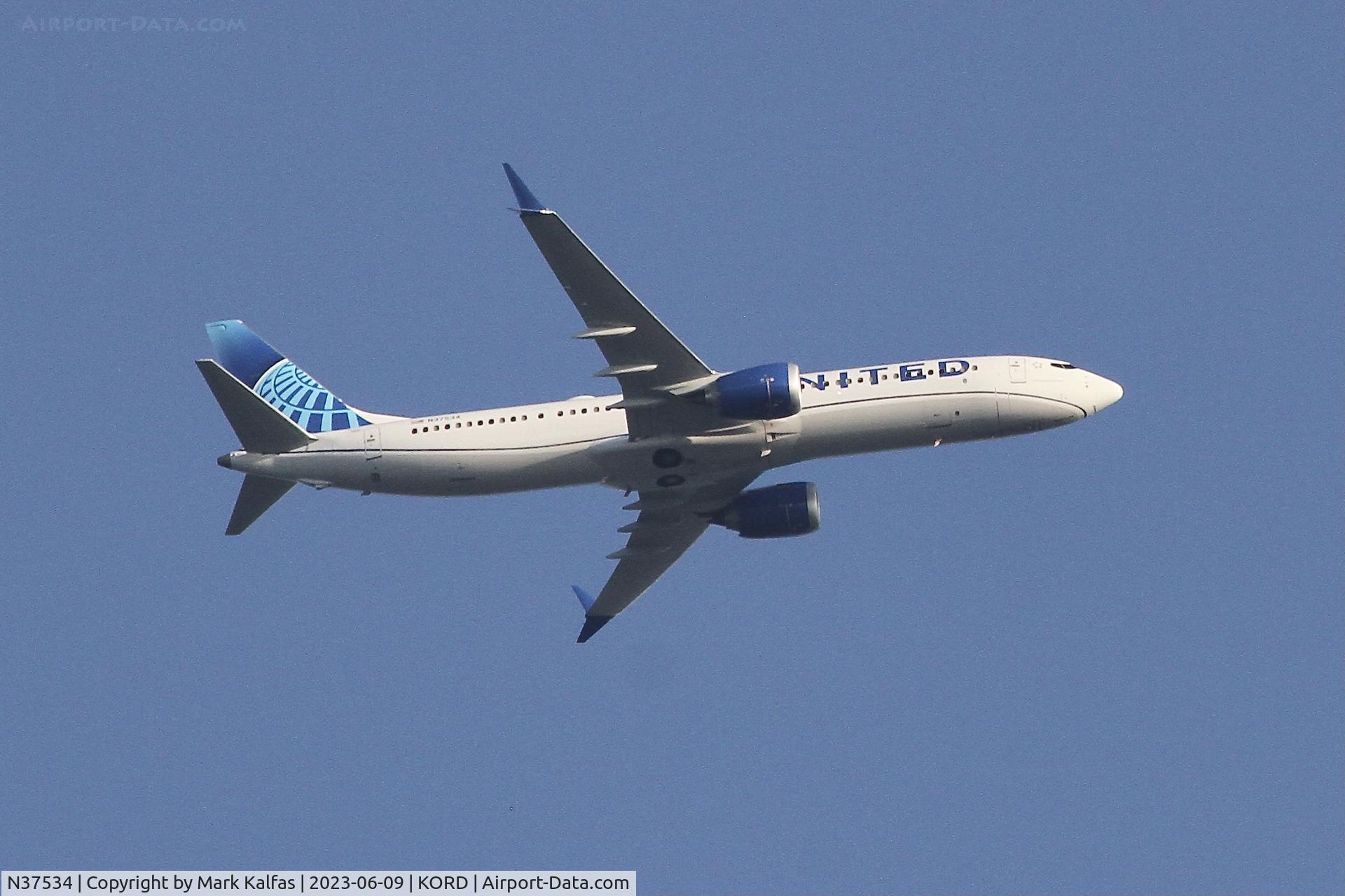 N37534, 2022 Boeing 737-9 MAX C/N 66121, United Airlines B39M N37534 operating as UA2124 from FLL to ORD