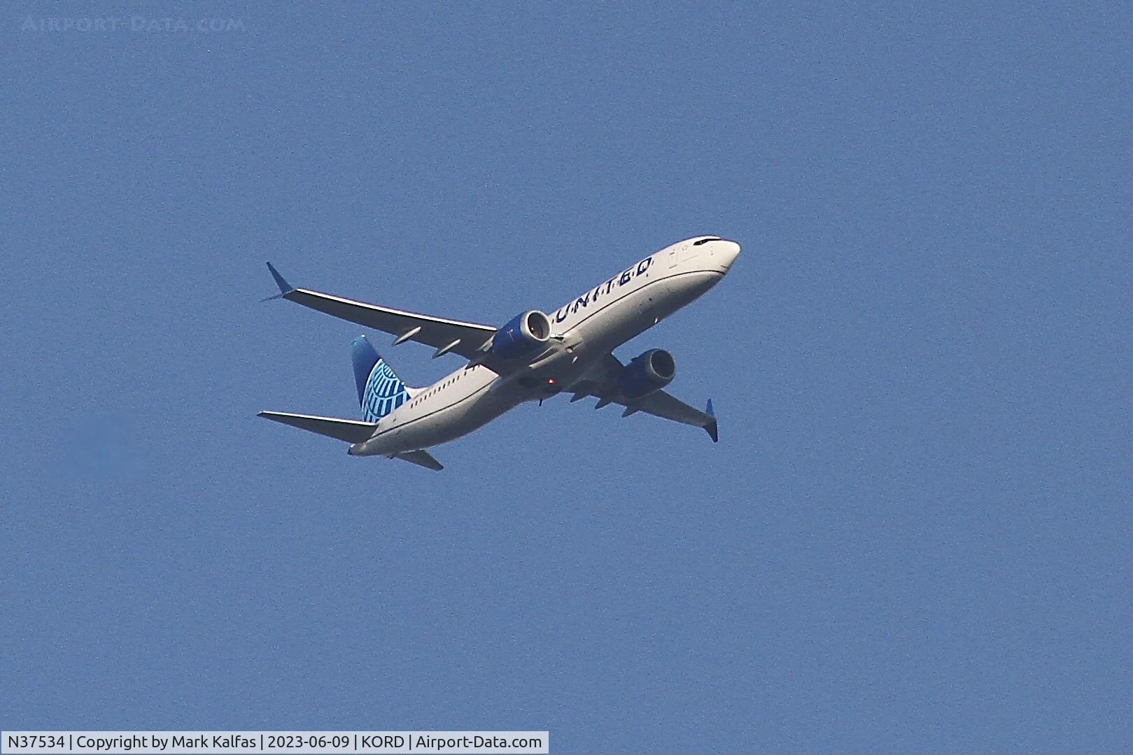 N37534, 2022 Boeing 737-9 MAX C/N 66121, United Airlines B39M N37534 operating as UA2124 from FLL to ORD