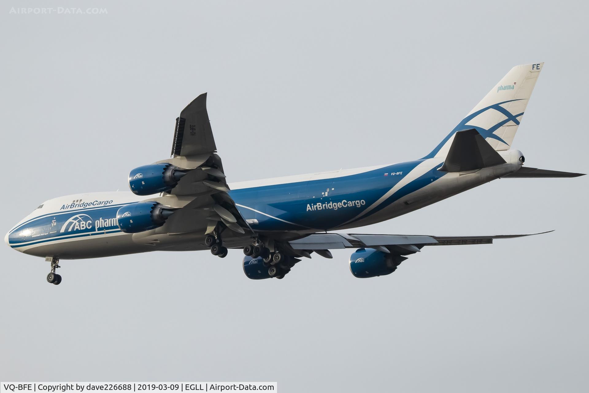 VQ-BFE, 2014 Boeing 747-83QF C/N 60118, Approach to LHR as RU 693 from SVO