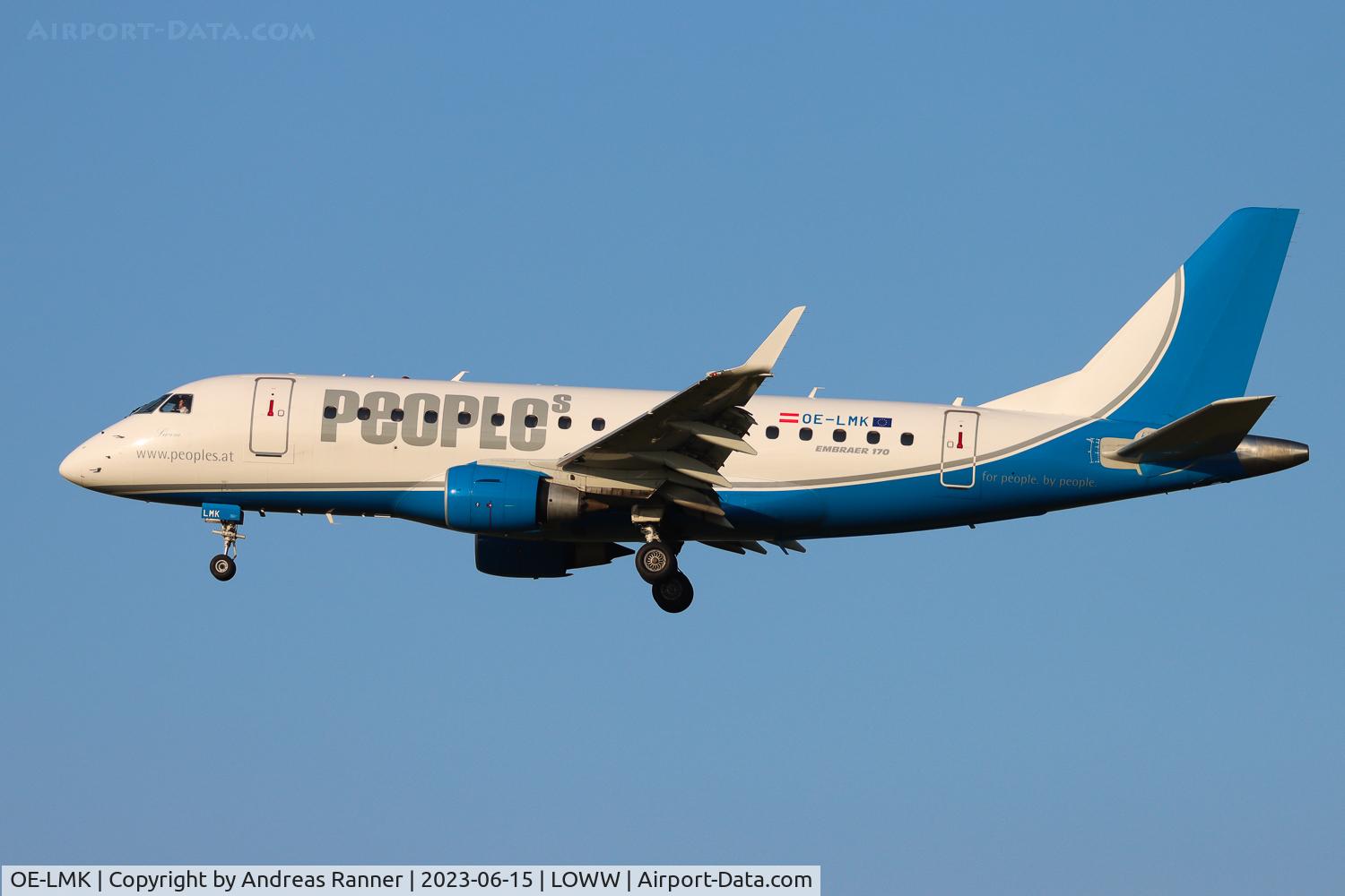 OE-LMK, 2006 Embraer 170LR (ERJ-170-100LR) C/N 17000150, People's Viennaline ERJ-170
