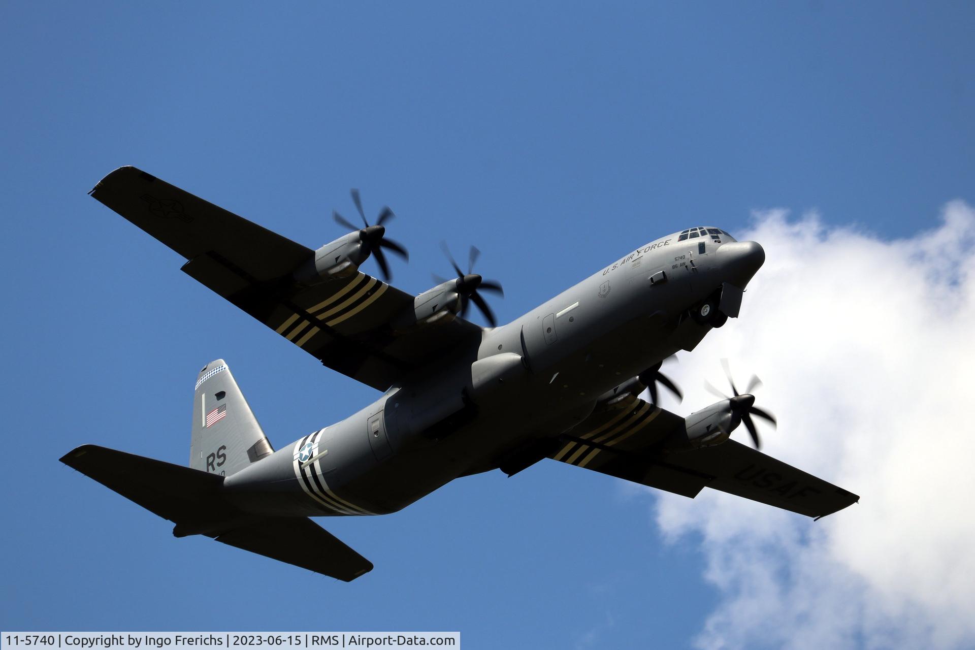 11-5740, 2013 Lockheed Martin C-130J-30 Super Hercules C/N 382-5740, 11-5740 approaching Ramstein Air Base.