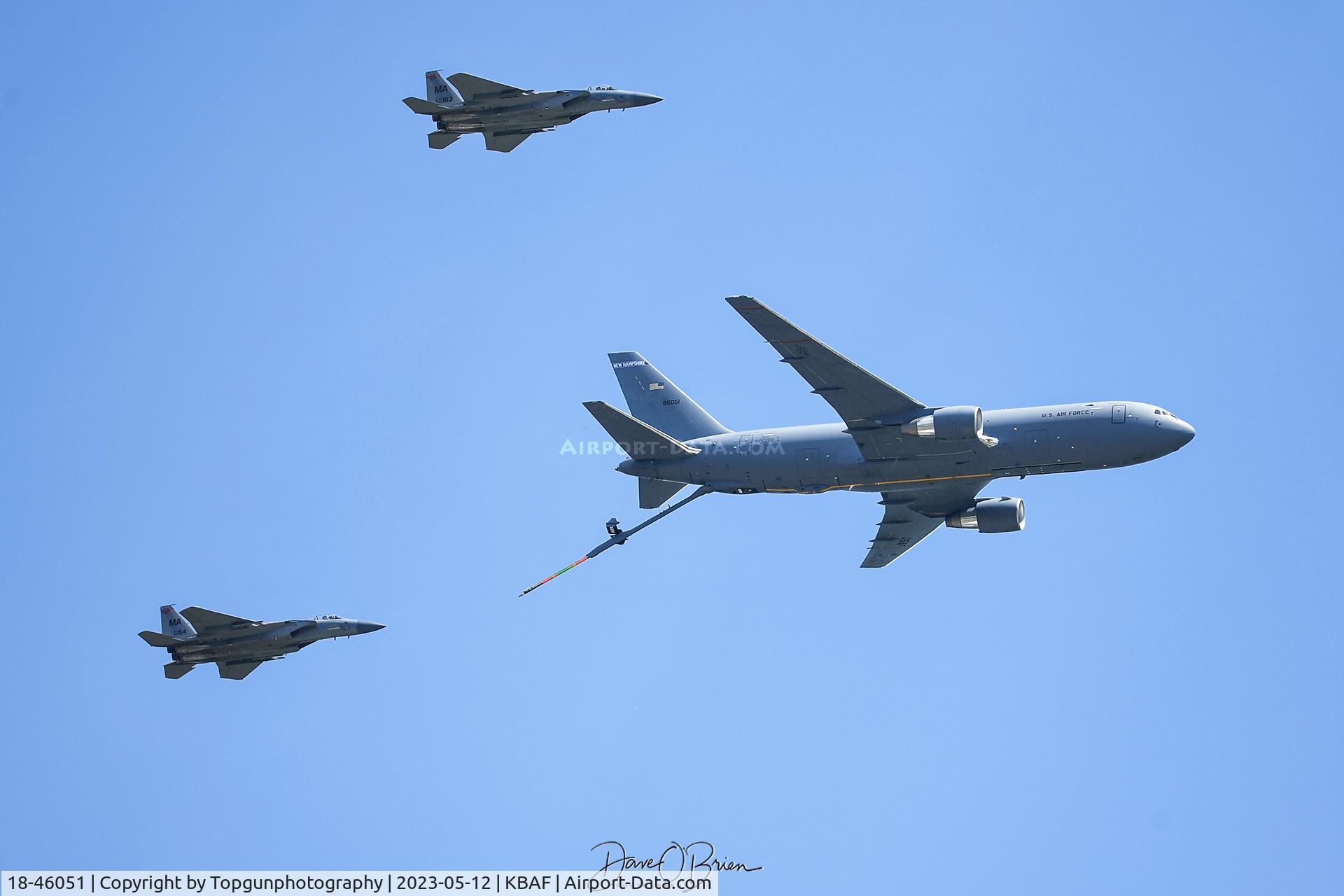 18-46051, 2017 Boeing KC-46A Pegasus C/N 41868/1188, PACK82 mock refuels 2 F-15C's from the 104th FW