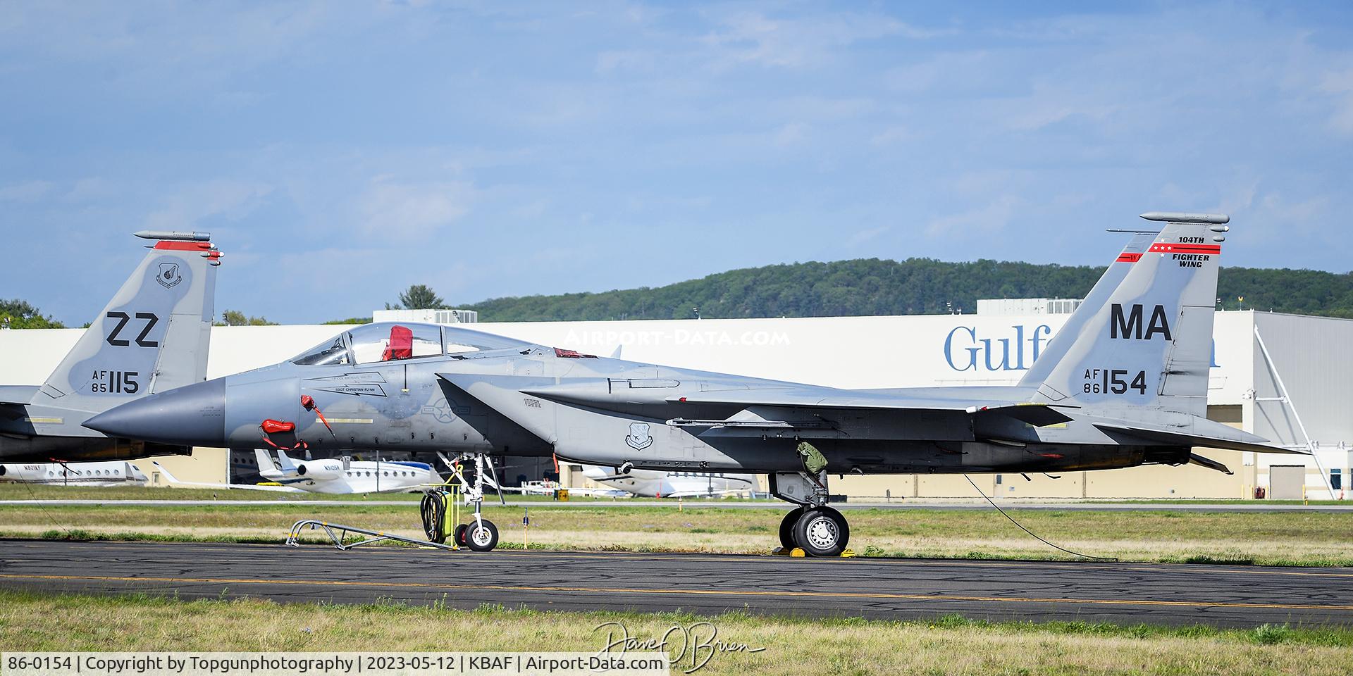 86-0154, 1986 McDonnell Douglas F-15C Eagle C/N 1001/C382, Sitting waiting for Sat's show to start