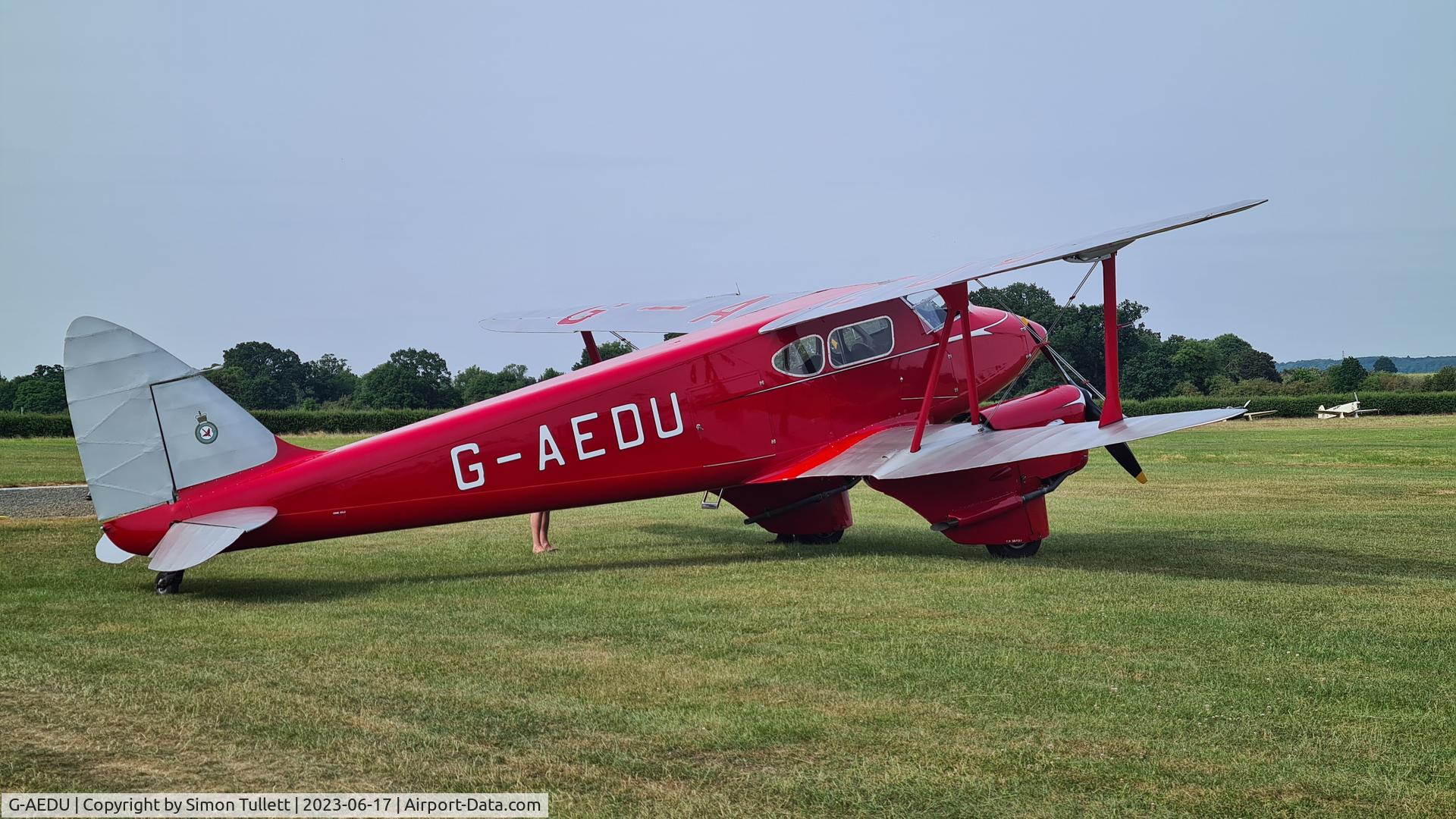 G-AEDU, 1937 De Havilland DH-90A Dragonfly C/N 7526, Seen at Old Warden