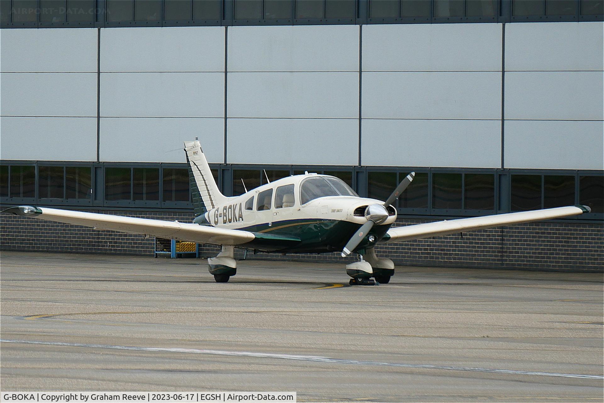 G-BOKA, 1979 Piper PA-28-201T Turbo Dakota C/N 28-7921076, Parked at Norwich.
