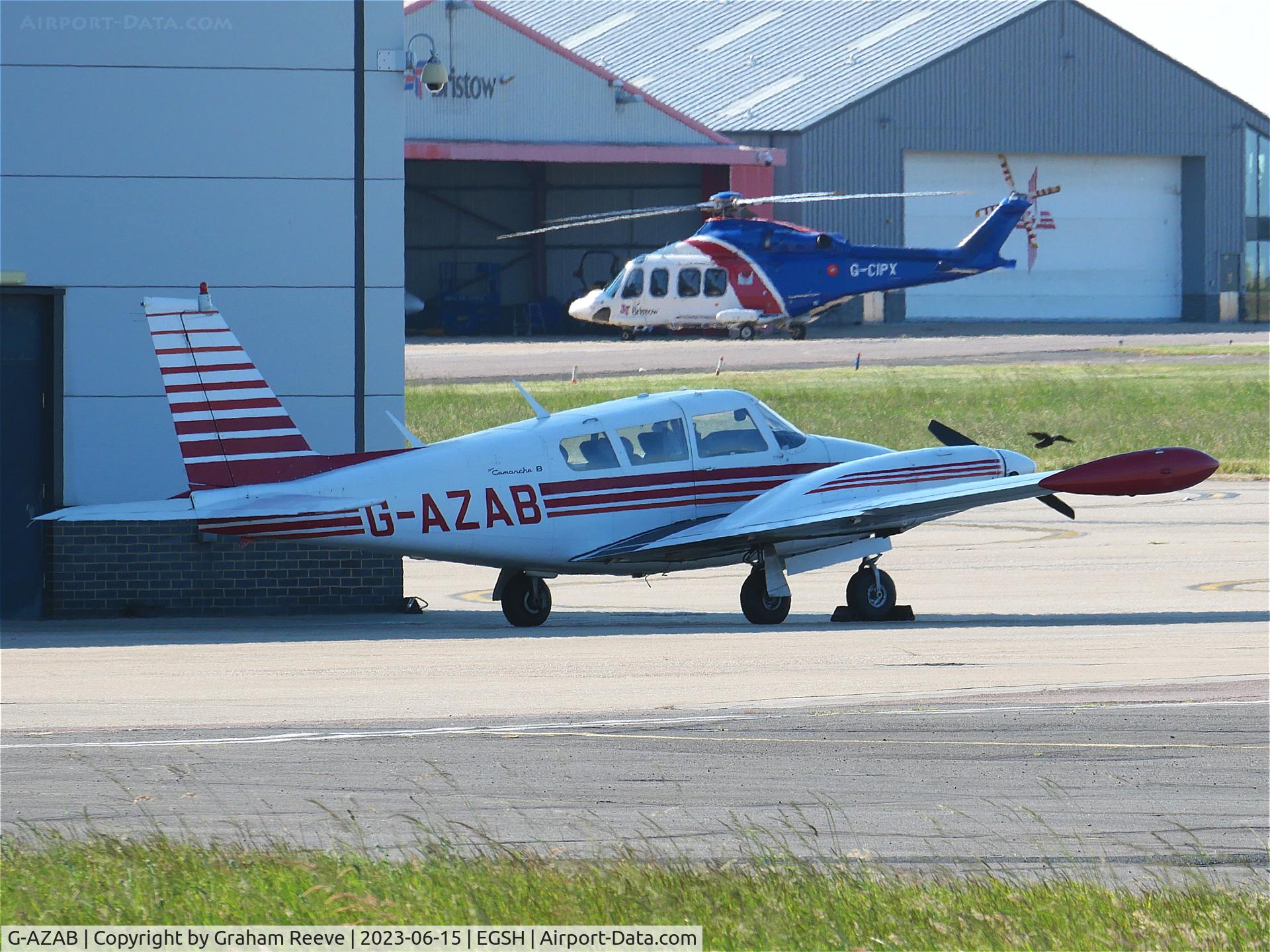 G-AZAB, 1967 Piper PA-30-160 B Twin Comanche C/N 30-1475, Parked at Norwich.