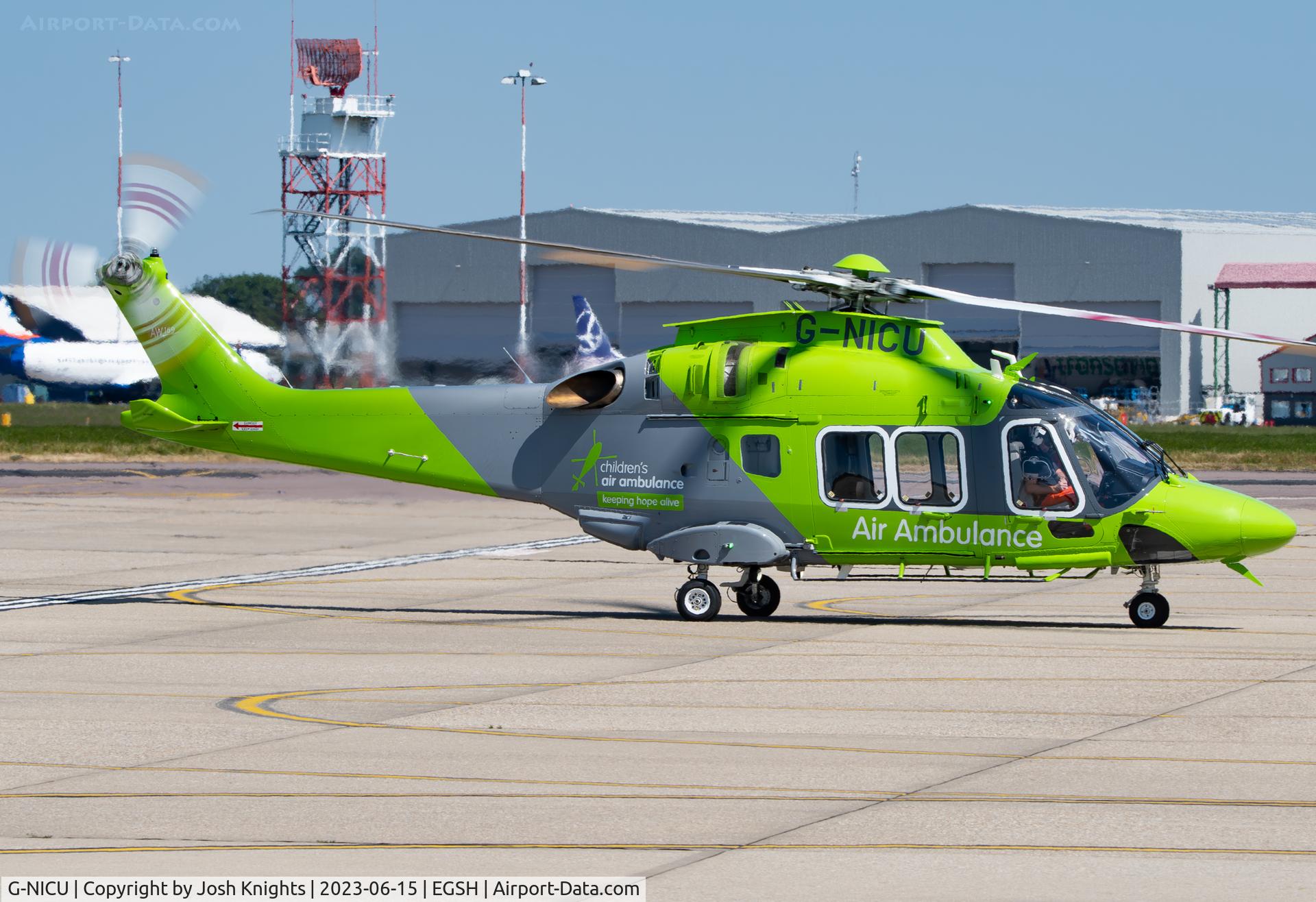 G-NICU, 2022 Leonardo AW-169 C/N 69147, Arriving from NNUH