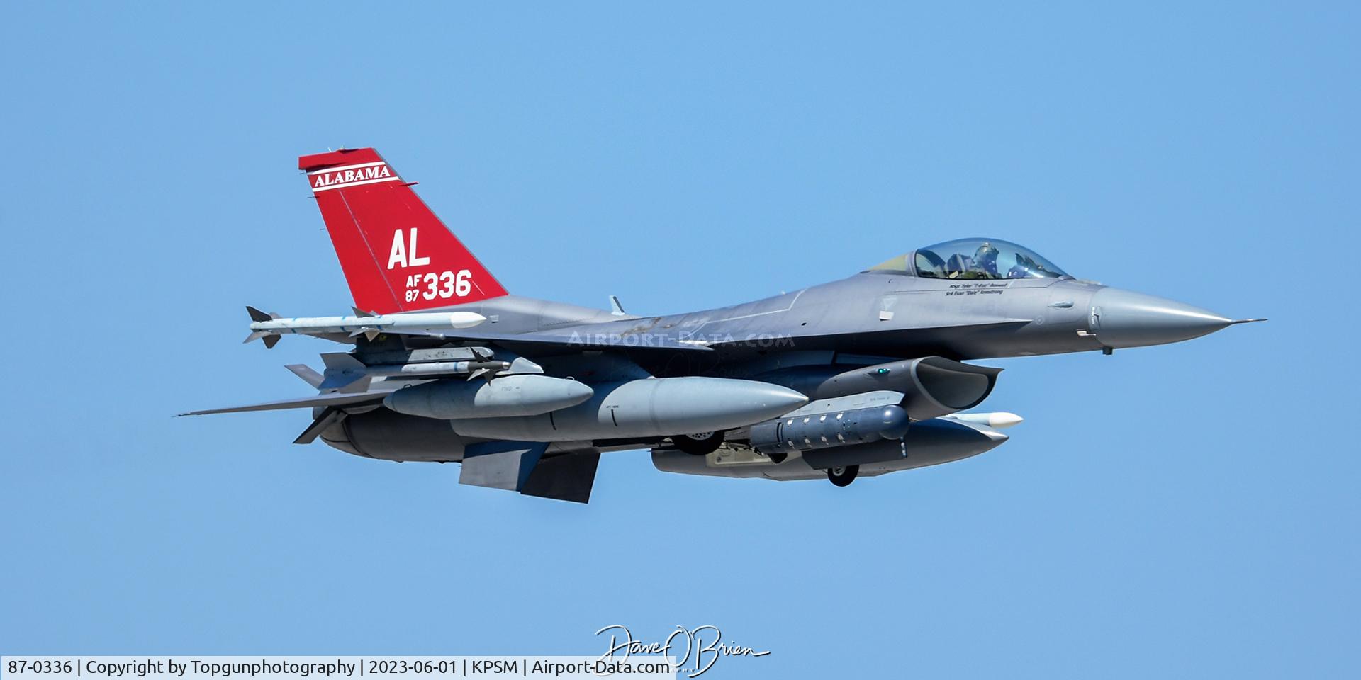 87-0336, 1987 General Dynamics F-16C Fighting Falcon C/N 5C-597, BANG21