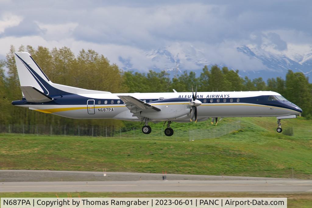 N687PA, 1995 Saab 2000 C/N 2000-021, Aleutian Airways Saab 2000