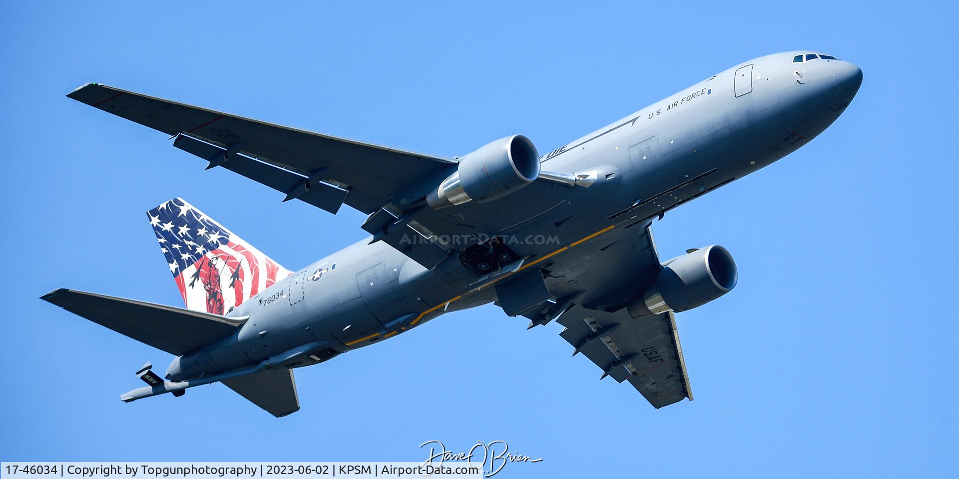 17-46034, 2018 Boeing KC-46A Pegasus C/N 34114, FISCHER23 doing practice approaches till their flyover at the Fischer Cat baseball game.