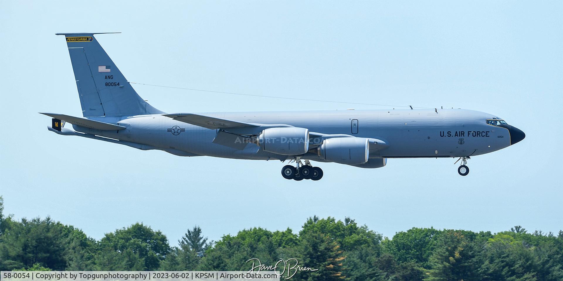 58-0054, 1958 Boeing KC-135T Stratotanker C/N 17799, ROMA65 dragging A-10's across the pond