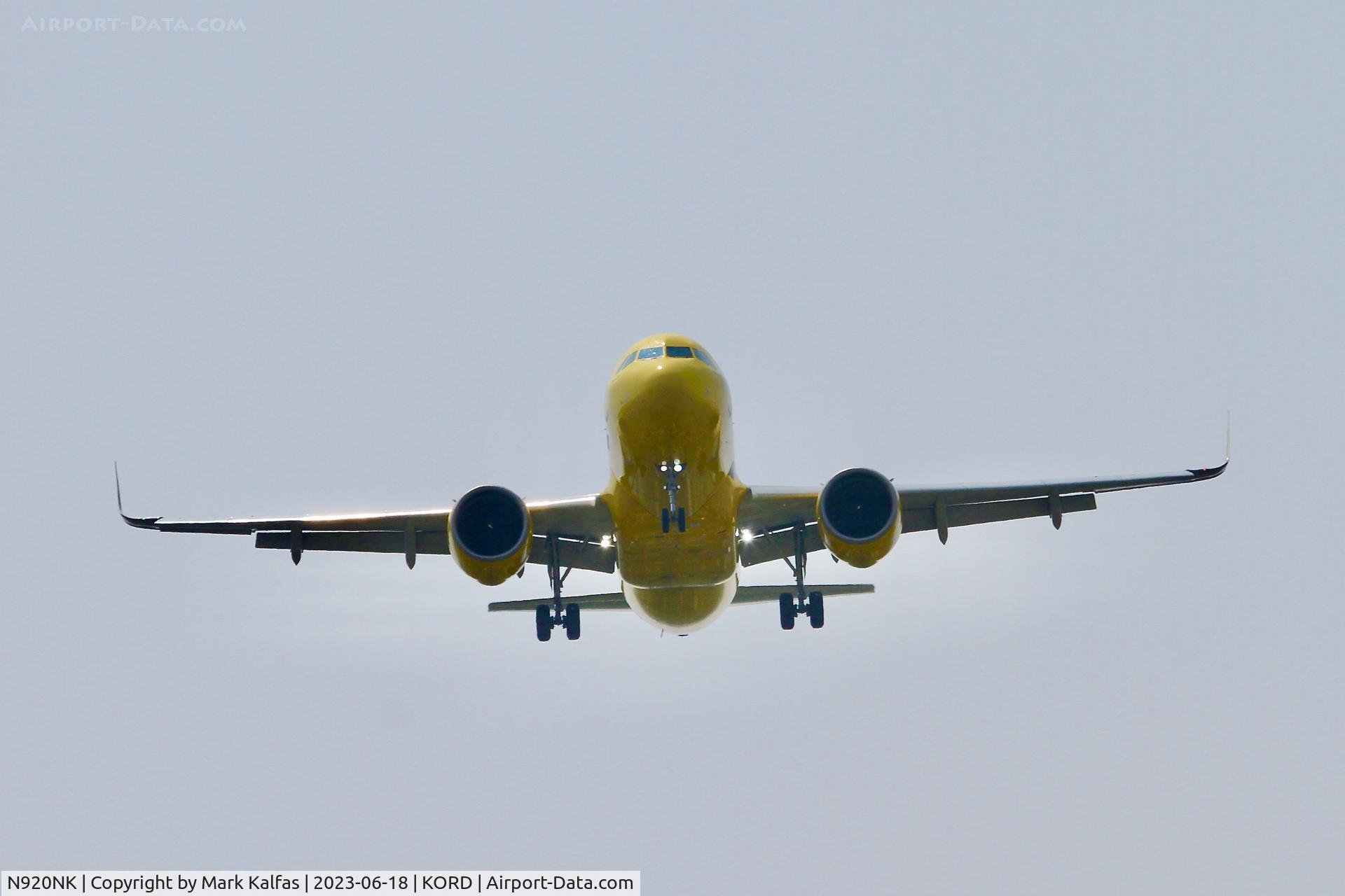 N920NK, Airbus A320-271N C/N 9273, Spirit Airlines A20N, N920NK operating as NKS105 from CUN to ORD on approach to 10L at O'hare