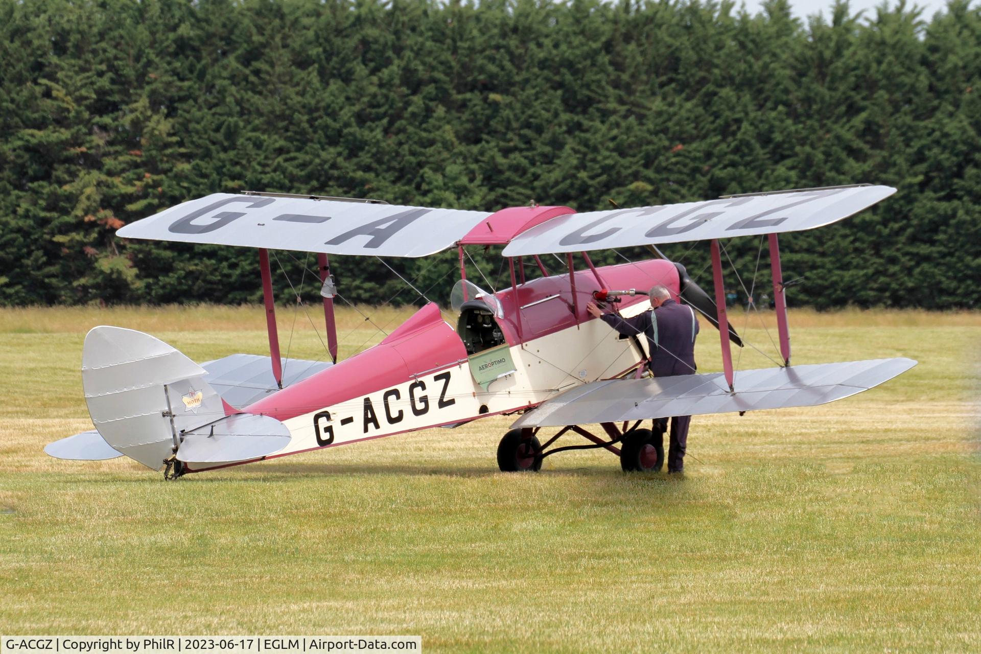 G-ACGZ, 1933 De Havilland DH-60G III Moth Major C/N 5030, G-ACGZ 1933 DH60G III Moth Major Air Britain Fly In White Waltham