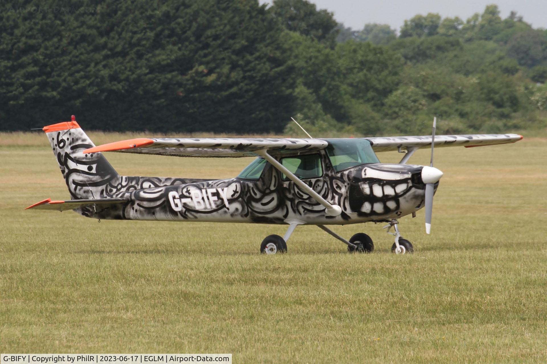 G-BIFY, 1972 Reims F150L C/N 0829, G-BIFY 1972 Reims Cessna F150L Air Britain Fly In White Waltham