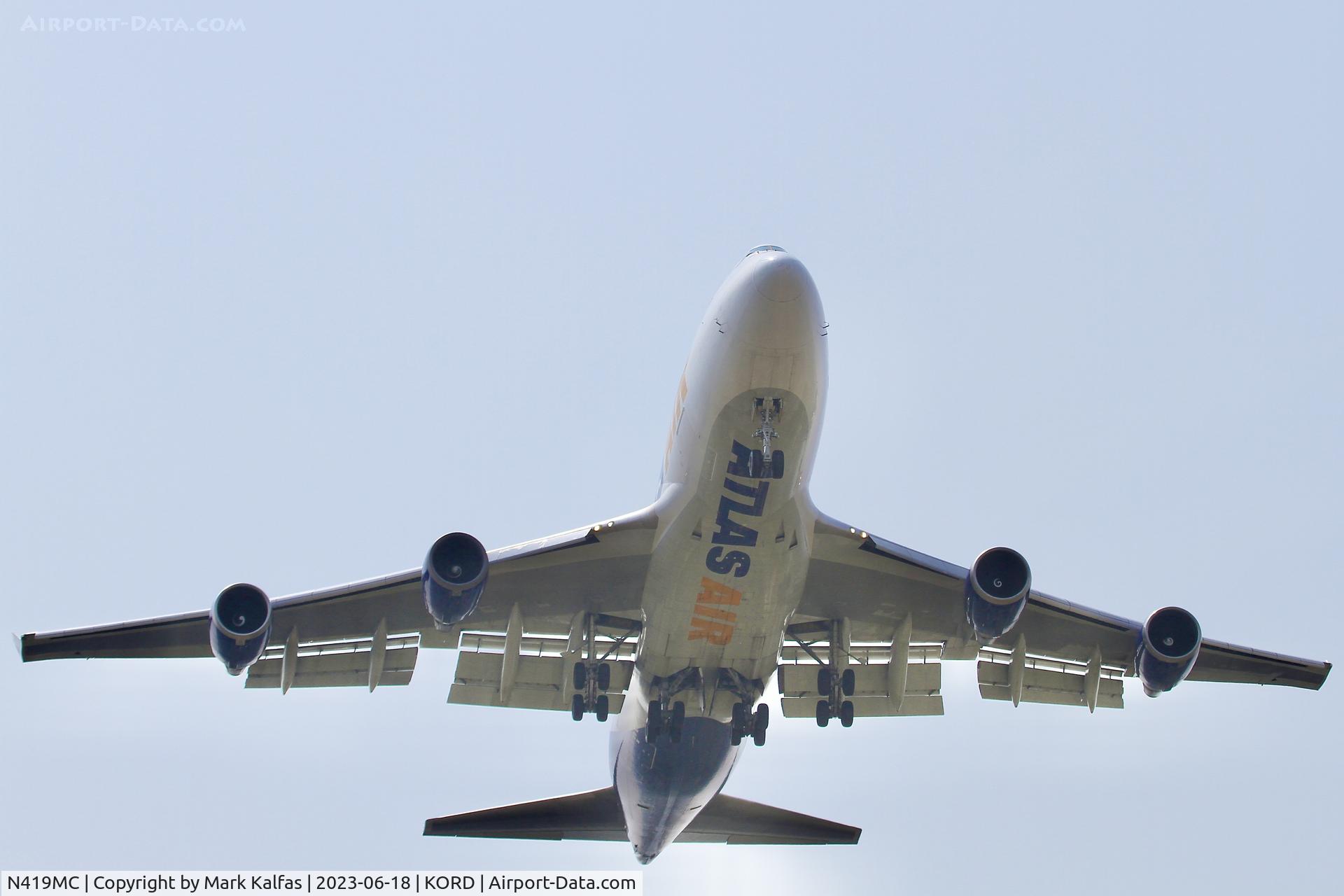 N419MC, 1996 Boeing 747-48EF C/N 28367, Atlas Air B744 N419MC operating as GTI8068 from ANC to ORD, on approach to 10L KORD