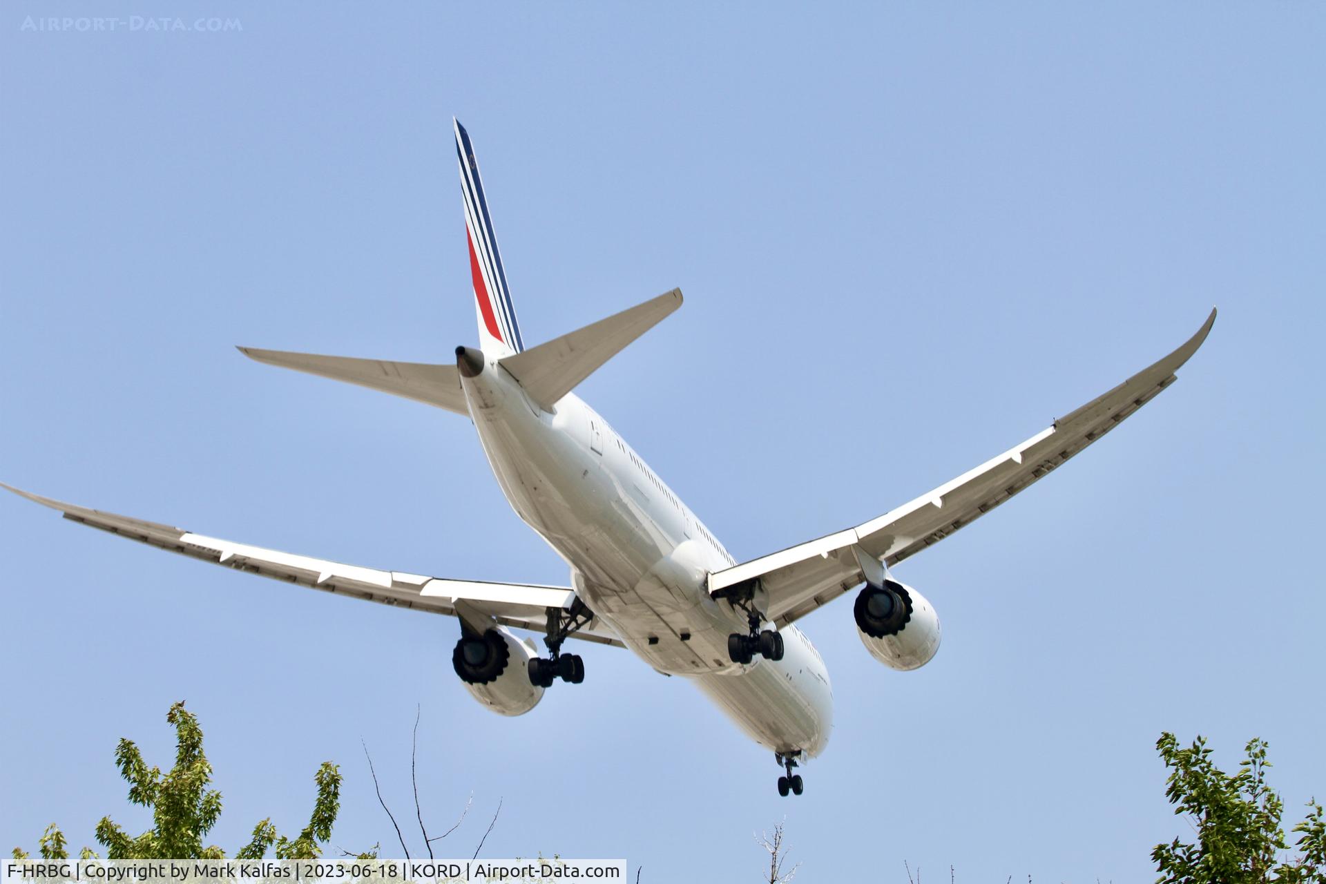 F-HRBG, 2018 Boeing 787-9 Dreamliner Dreamliner C/N 42490, Air France B789 F-HRBG operating as ARF136 from CDG to ORD, on approach to 10L KORD.