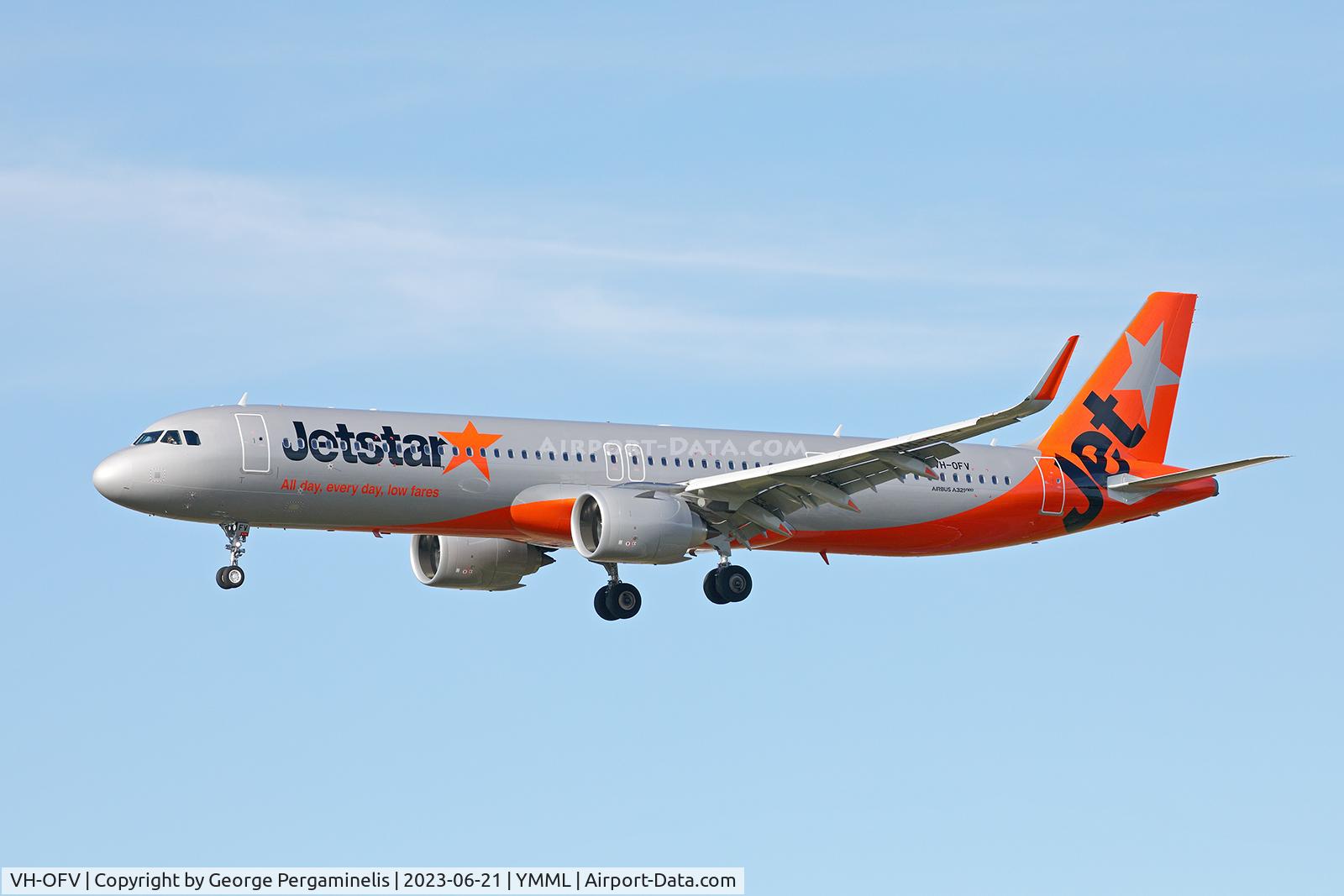 VH-OFV, 2023 Airbus A321-251NX C/N 11301, Short final 34.