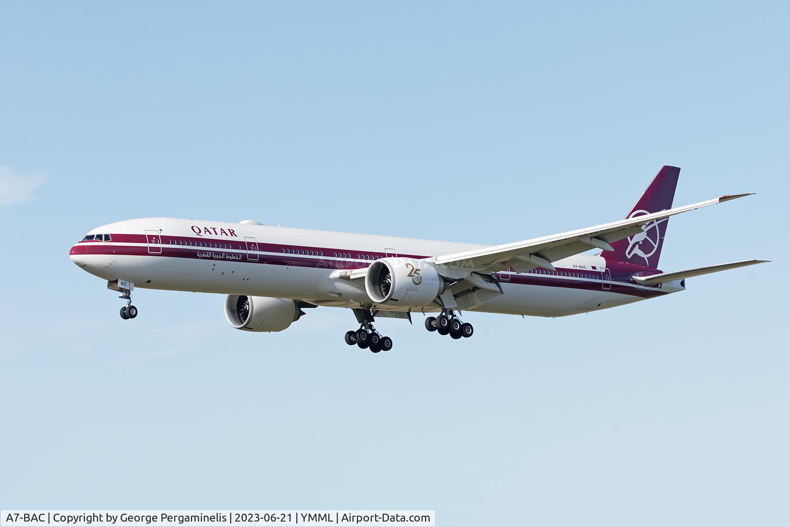 A7-BAC, 2008 Boeing 777-3DZ/ER C/N 36010/731, Short final 34.