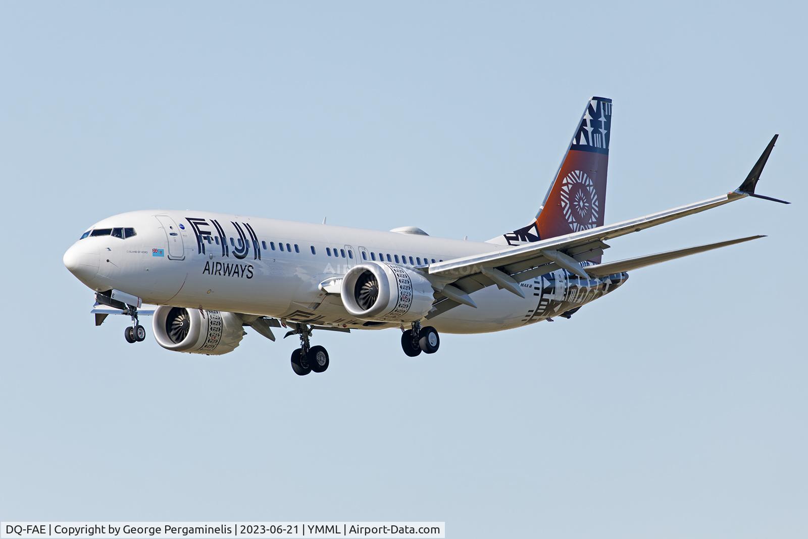 DQ-FAE, 2019 Boeing 737-8 MAX C/N 64309, Short final 34.