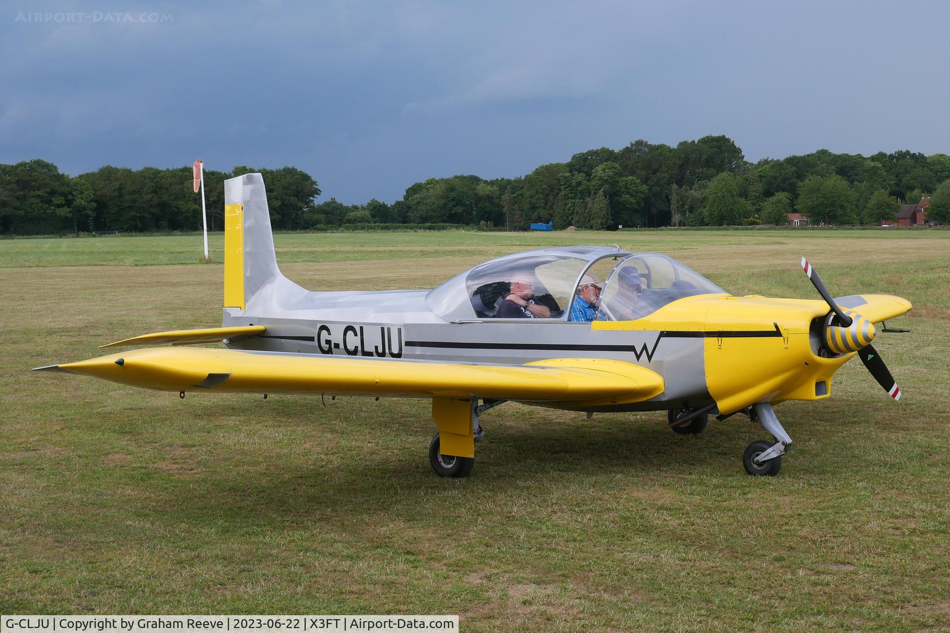 G-CLJU, 1961 Wassmer WA-40 Super IV C/N 30, Departing from Felthorpe.