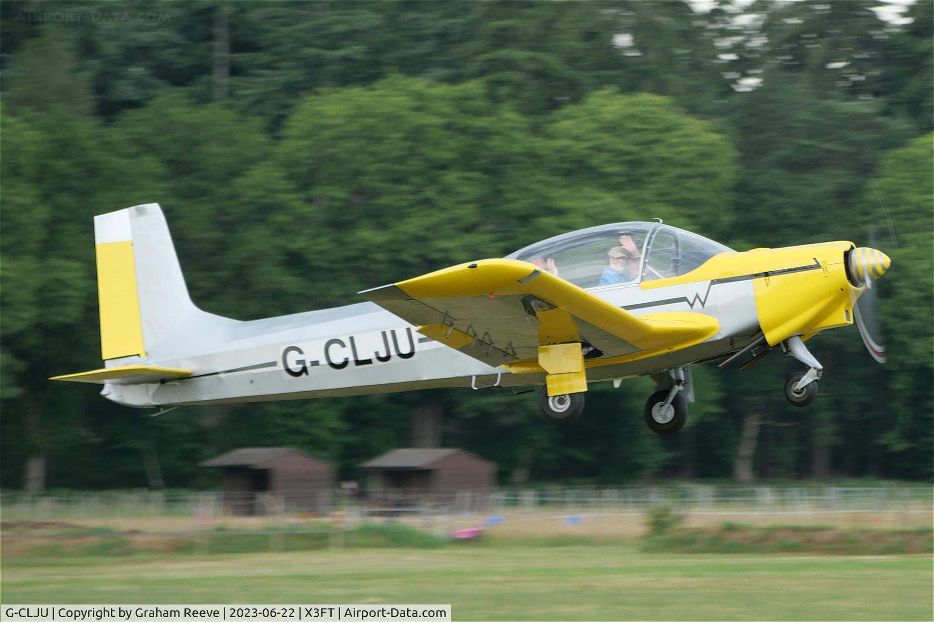 G-CLJU, 1961 Wassmer WA-40 Super IV C/N 30, Departing from Felthorpe.