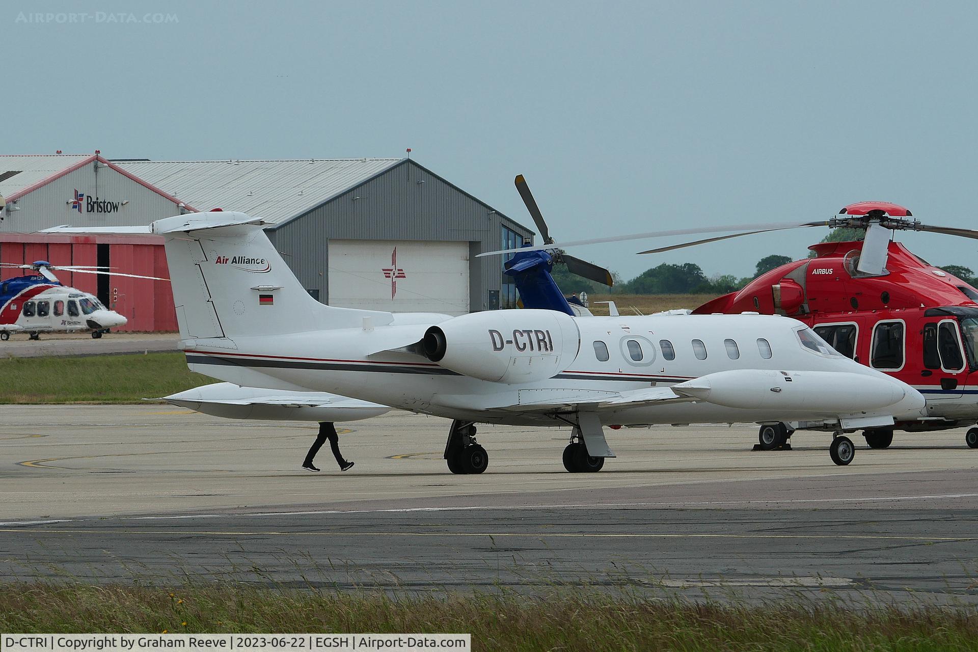 D-CTRI, 1980 Learjet 35A C/N 35A-346, Just landed at Norwich.