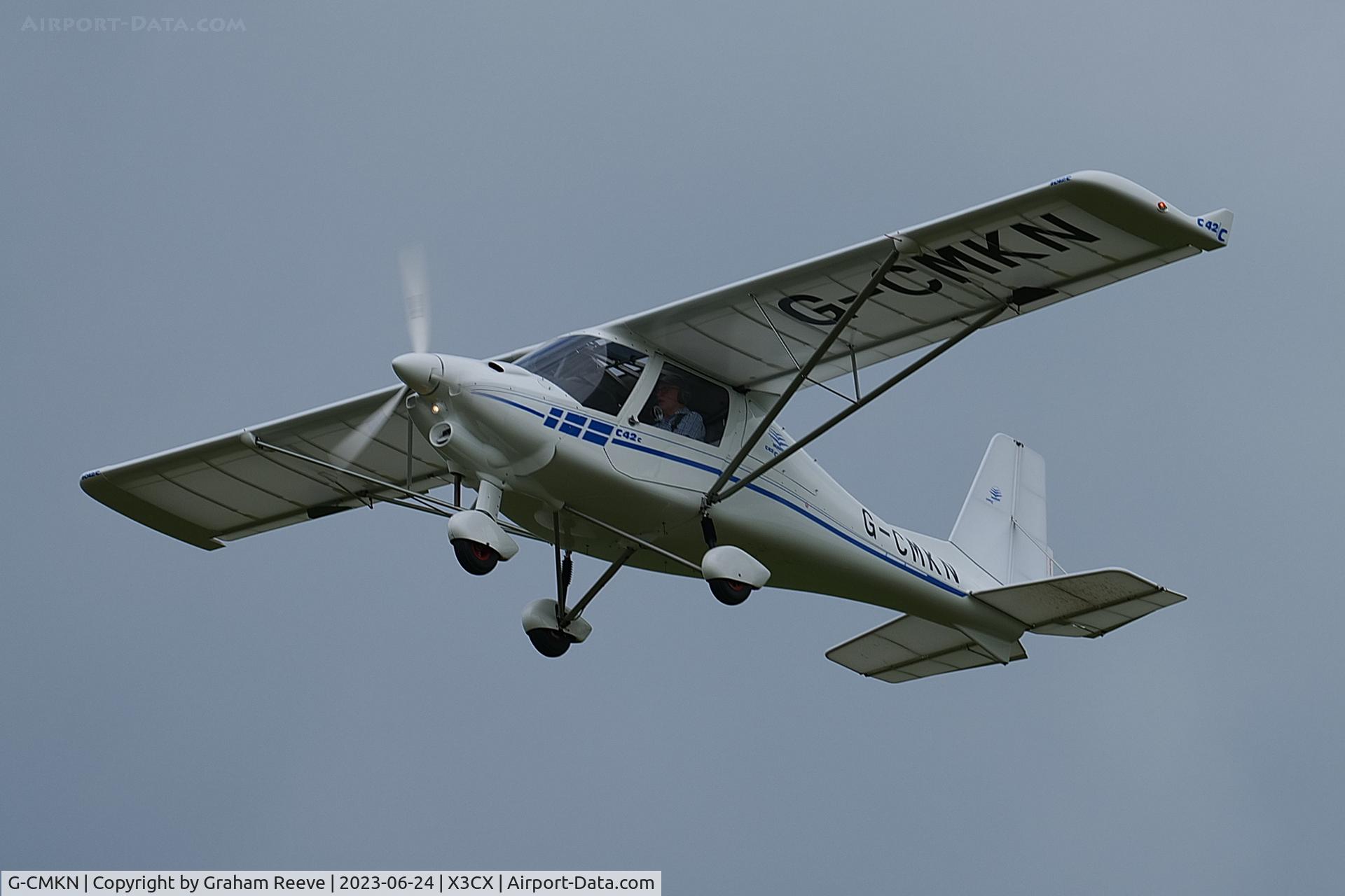 G-CMKN, 2022 Comco Ikarus C42 FB80 Charlie C/N 2203-7681, Departing from Northrepps.