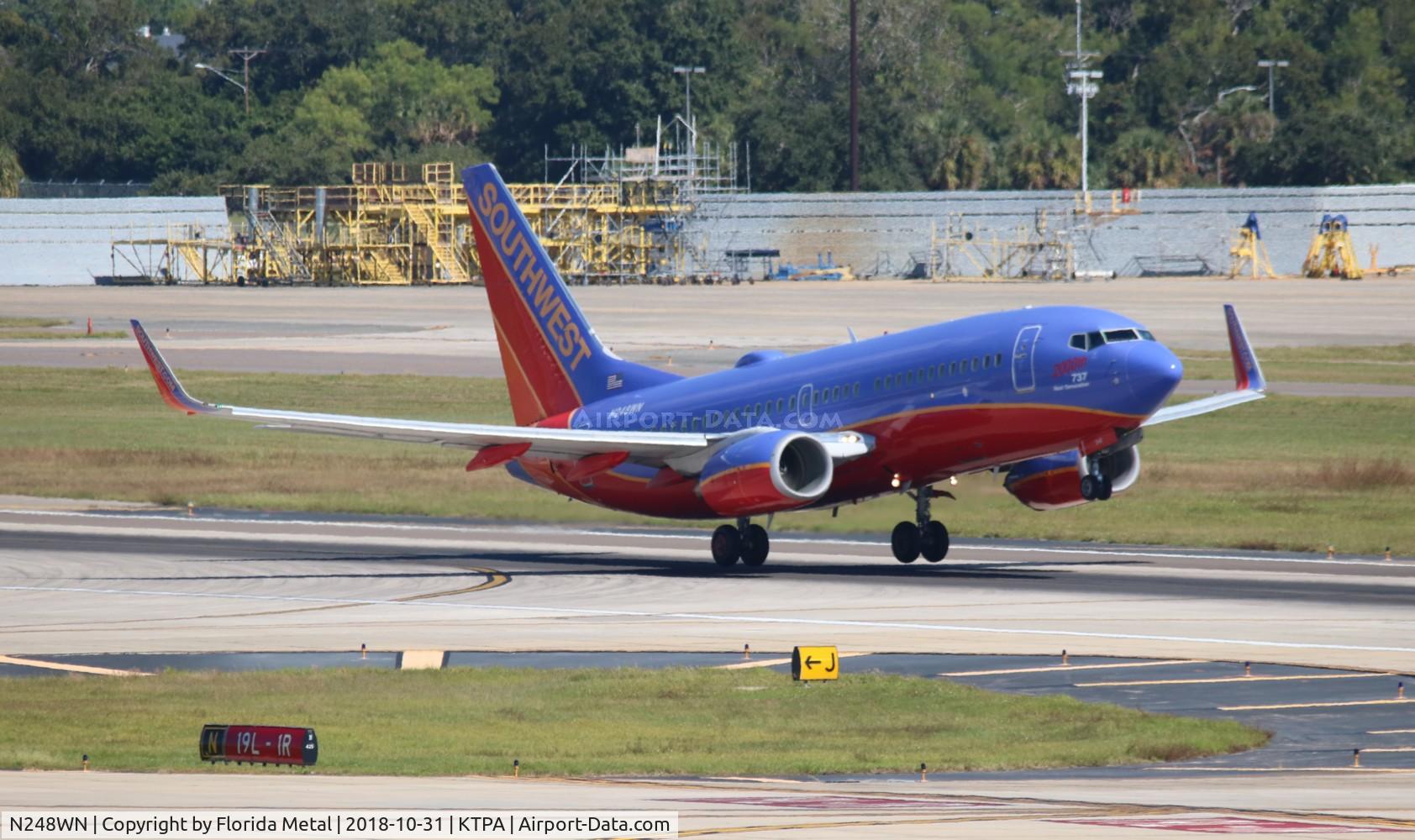 N248WN, 2006 Boeing 737-7H4 C/N 32509, SWA 737 canyon blue zx TPA 19L