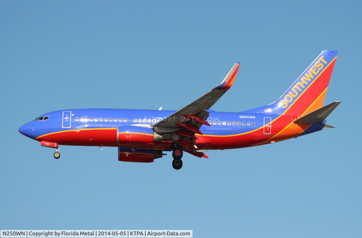 N250WN, 2006 Boeing 737-7H4 C/N 34972, SWA 737 canyon blue zx TPA 1L
