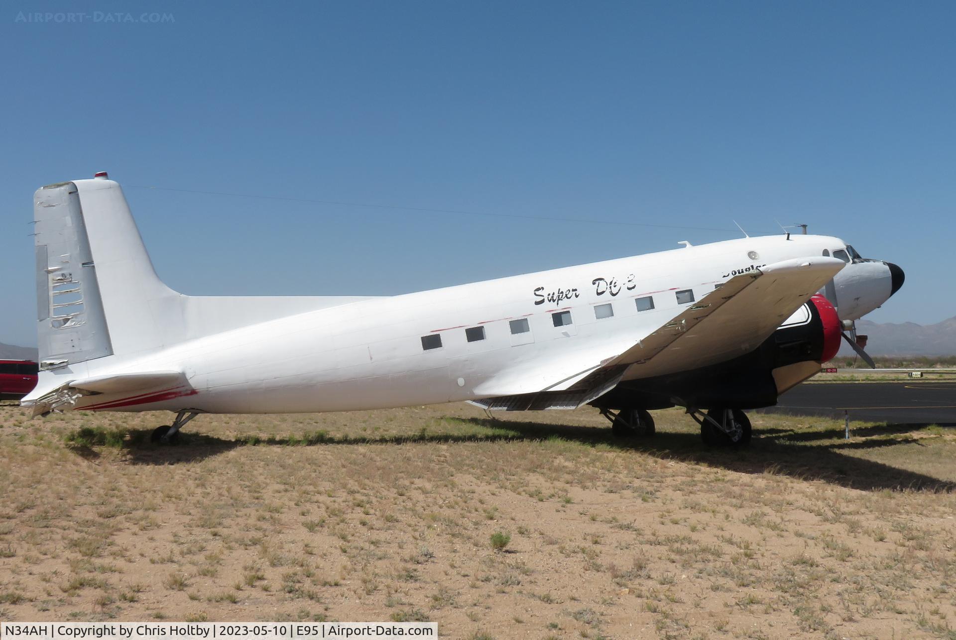 N34AH, 1952 Douglas Super R4D-8 (C-117D) C/N 43360, Parked & neglected at Benson Municipal Airport & showing her age.