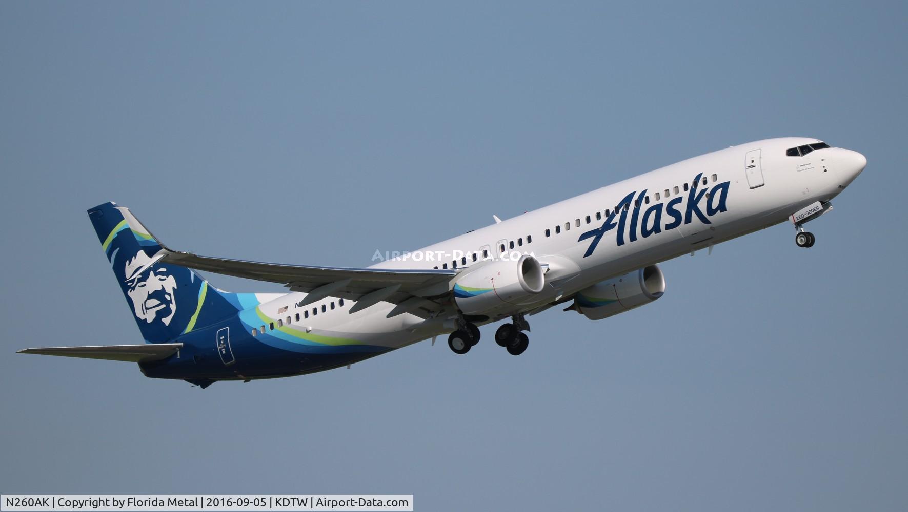 N260AK, 2016 Boeing 737-990/ER C/N 36349, ASA 739 zx DTW-SEA