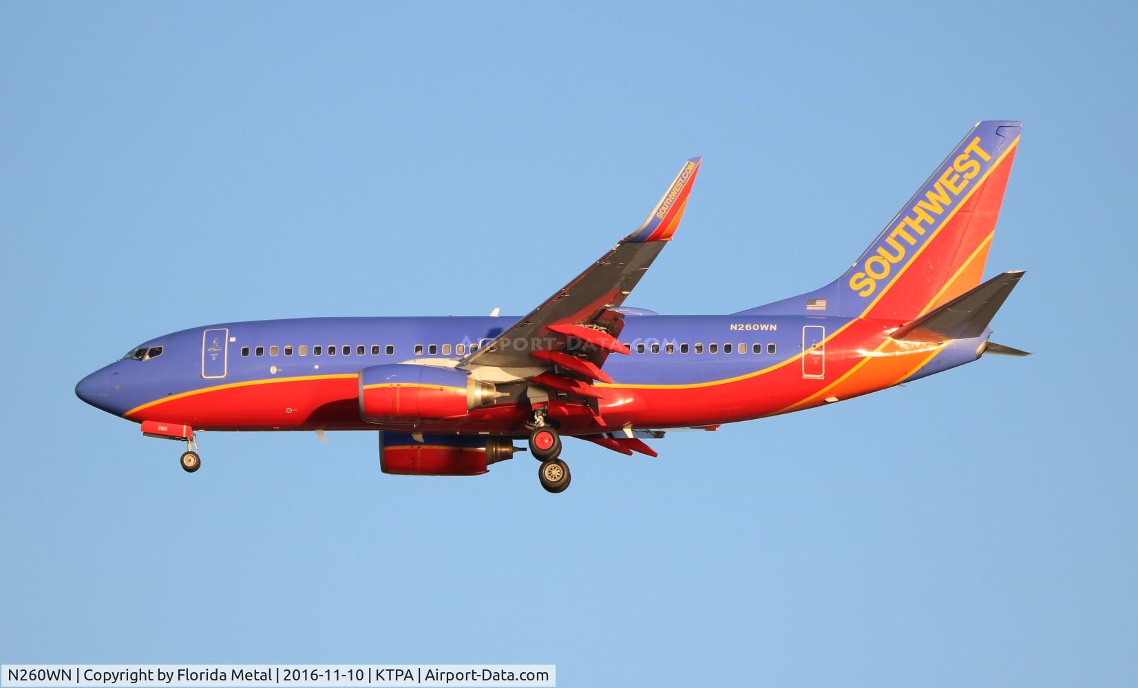 N260WN, 2006 Boeing 737-7H4 C/N 32518, SWA 737 canyon blue zx TPA 1L