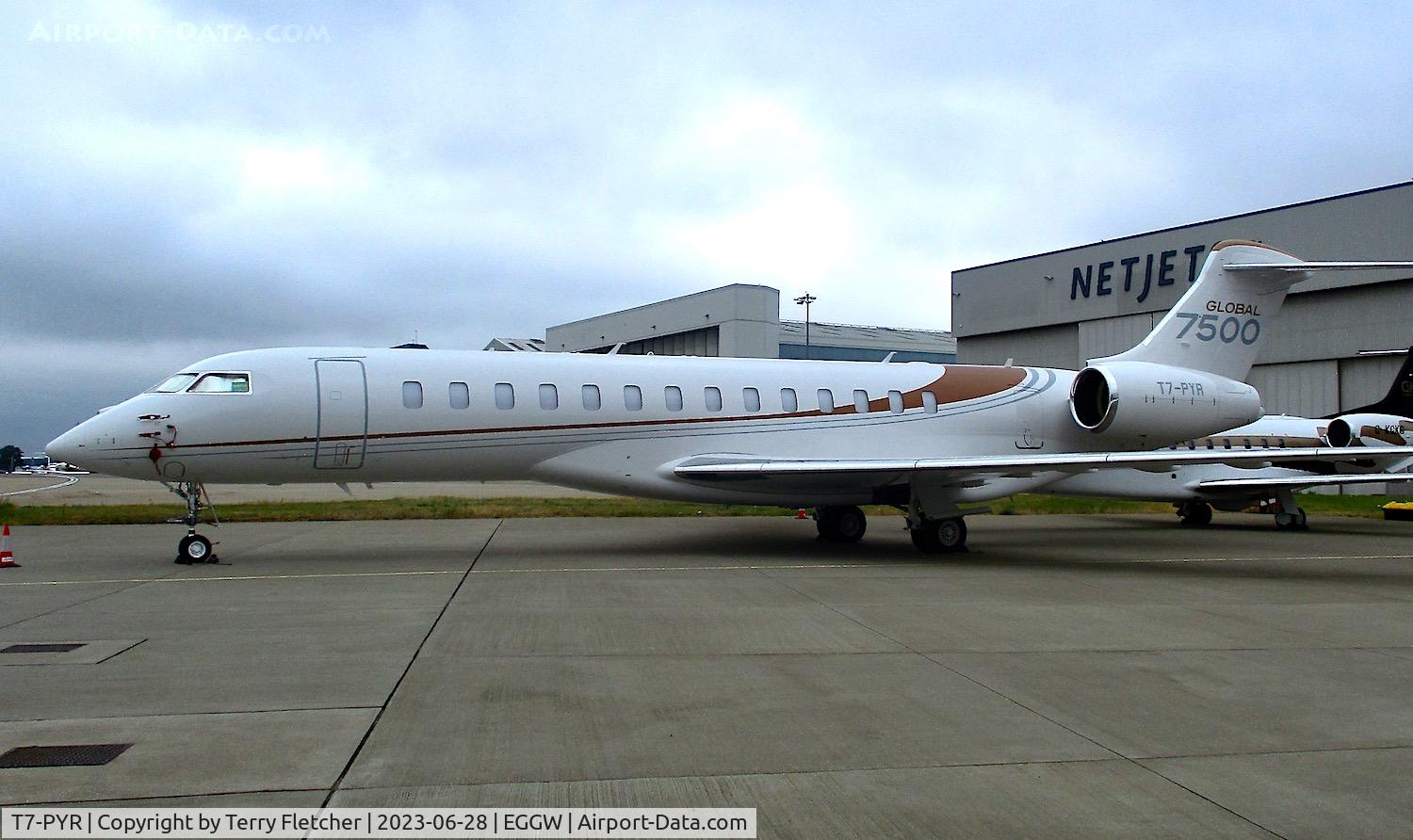 T7-PYR, Bombardier BD700 Global 7500 C/N 70128, At Luton Airport
