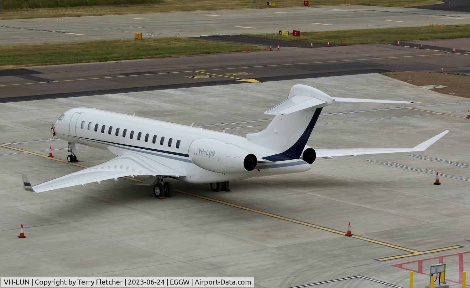 VH-LUN, 2021 Bombardier BD-700-2A12 Global 7500 C/N 70093, At Luton