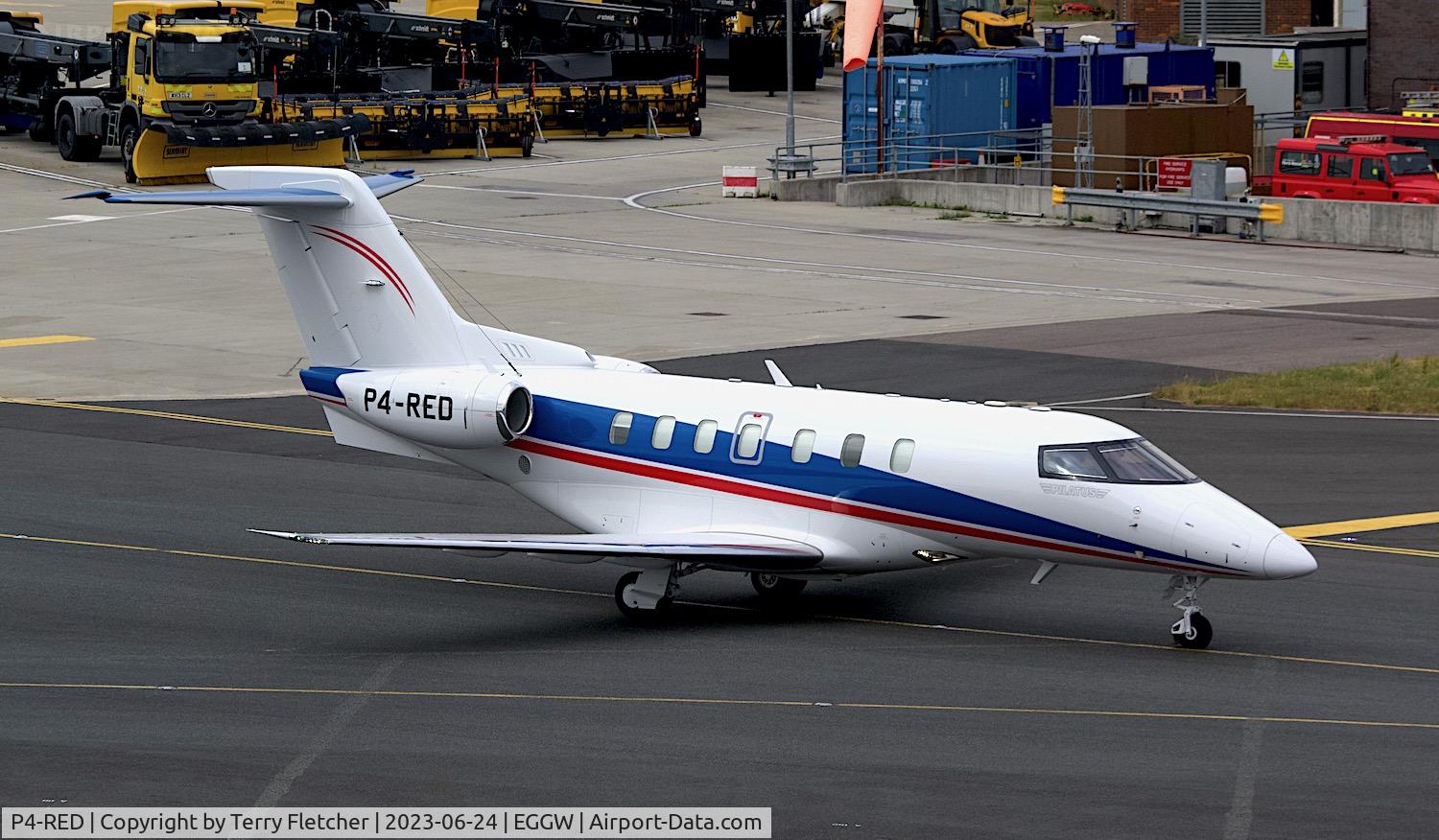 P4-RED, 2021 Pilatus PC-24 C/N 213, At Luton Airport