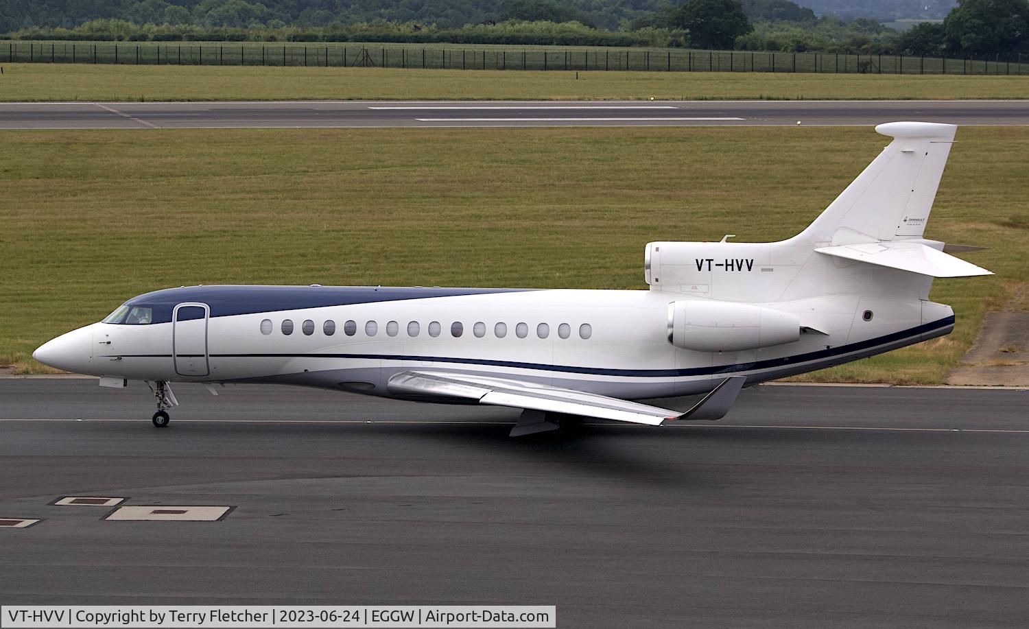 VT-HVV, 2017 Dassault Falcon 7X C/N 432, At Luton Airport