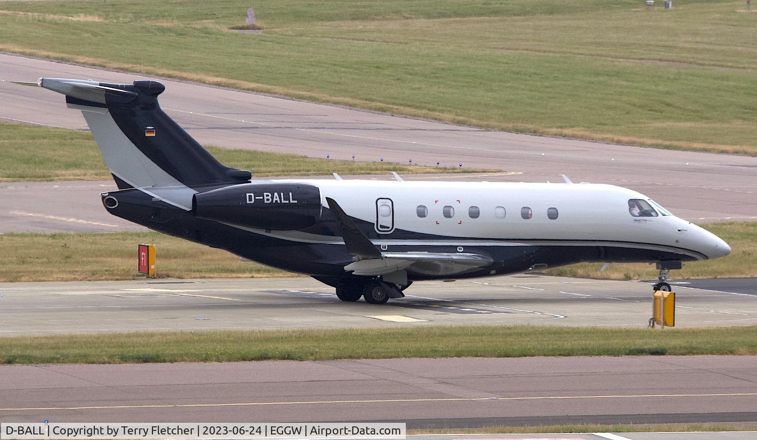 D-BALL, 2021 Embraer EMB-550 Praetor 600 C/N 55020133, At Luton Airport