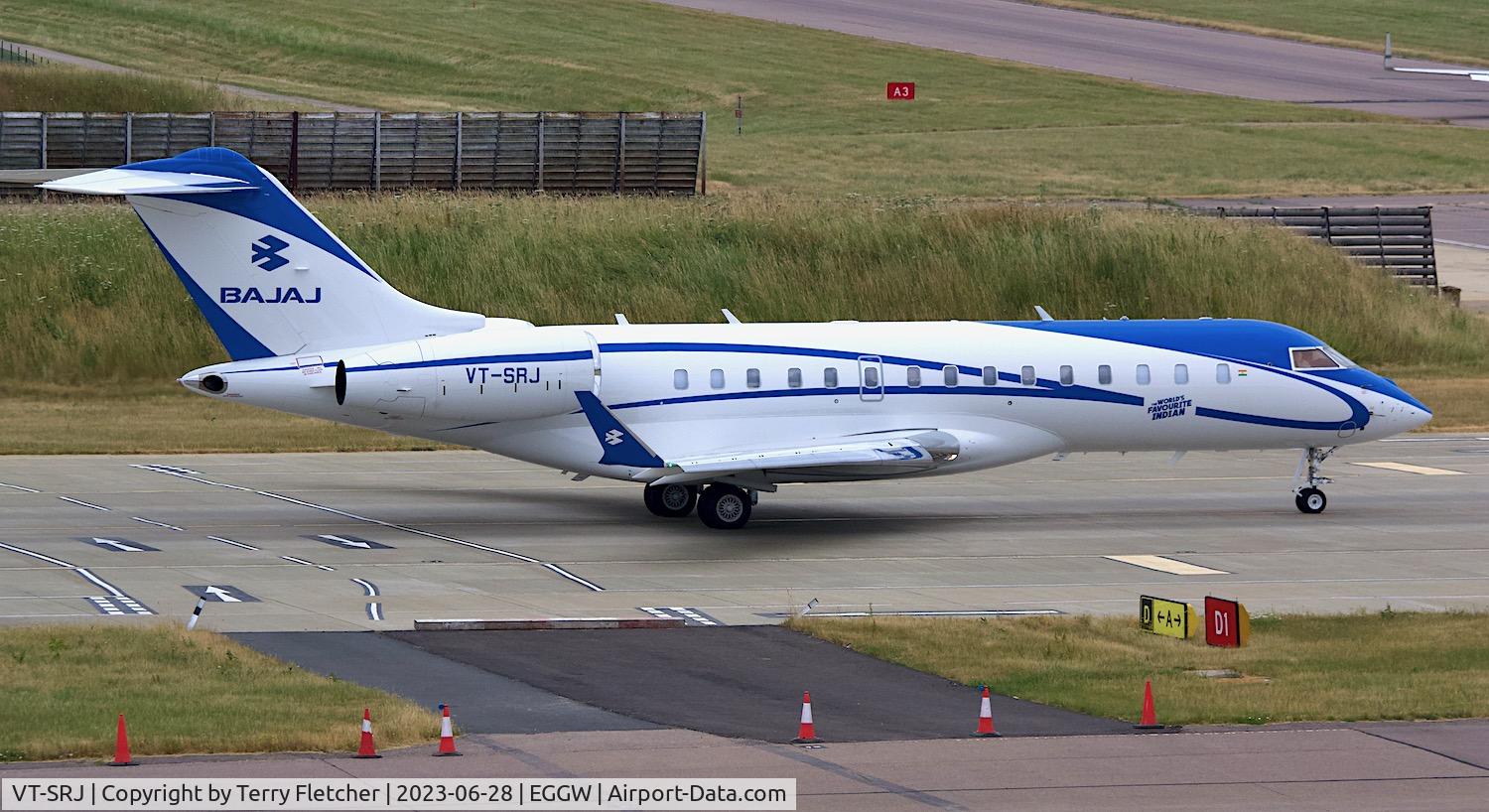 VT-SRJ, Bombardier BD700-1A10 C/N 00000000, At Luton Airport
