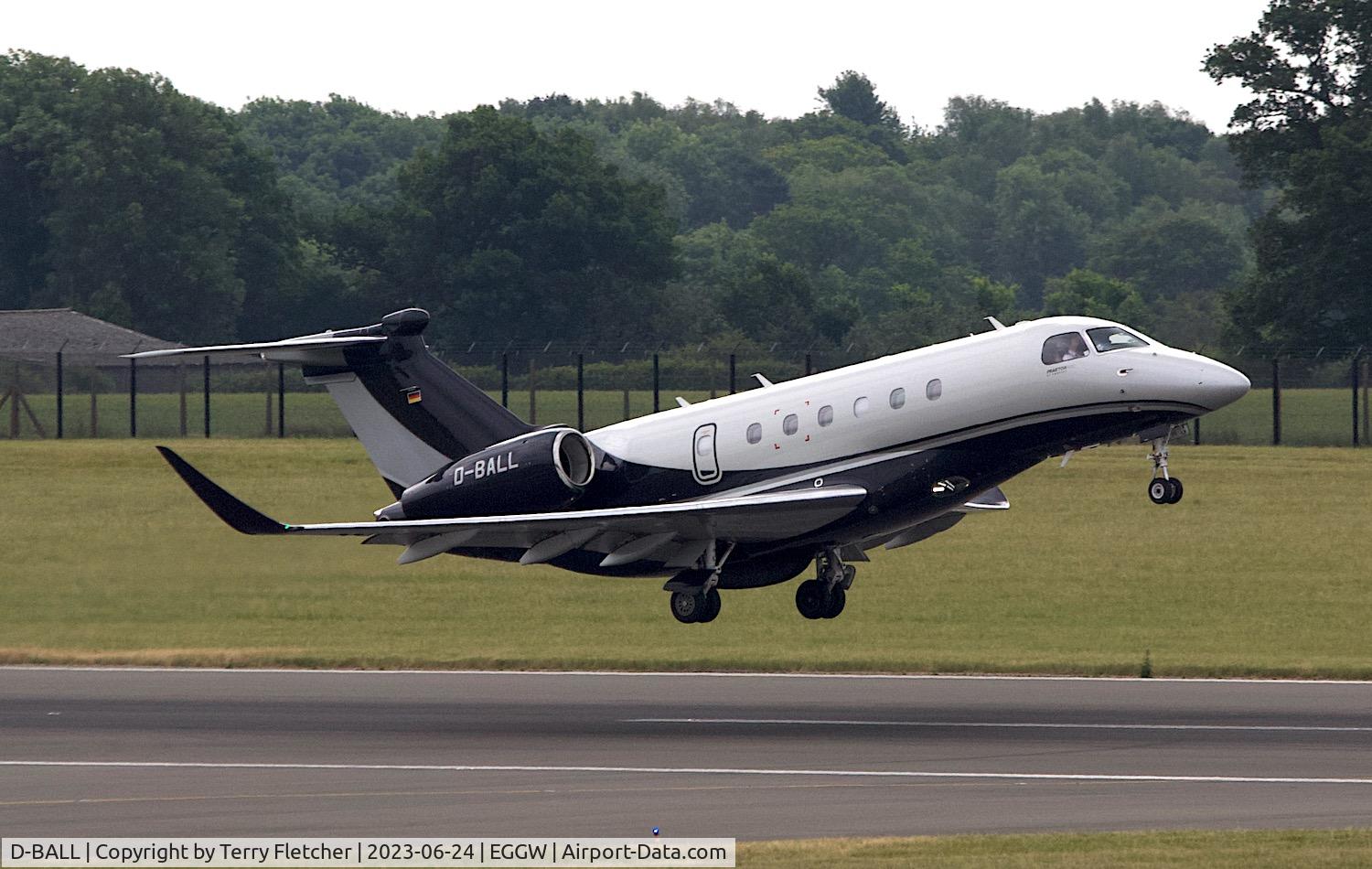 D-BALL, 2021 Embraer EMB-550 Praetor 600 C/N 55020133, At Luton Airport